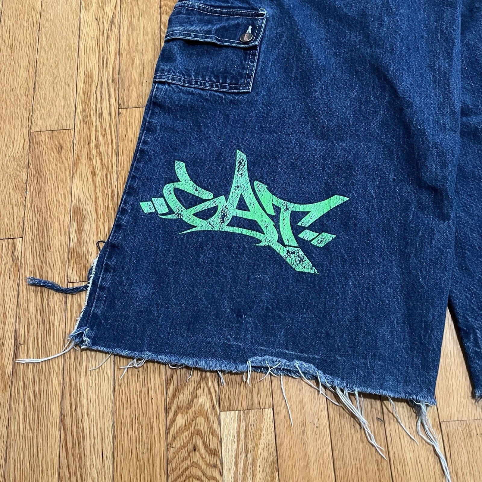 JNCO 90s USA made Vintage GAT Flare Baggy Denim Pants Rave Y2K Size US 34 / EU 50 - 9 Thumbnail