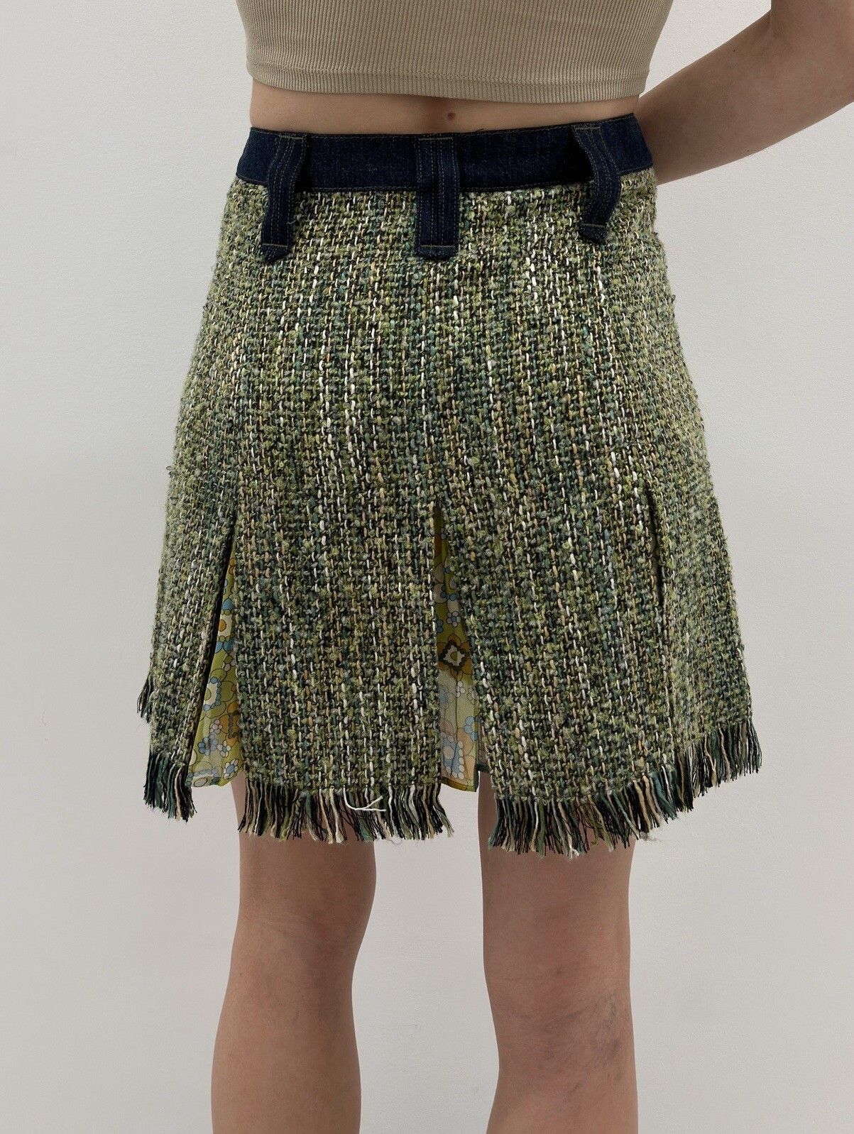 Dolce & Gabbana Vintage D&G Dolce&Gabbana Knit Mini Skirt y2k Viscose Tweed Size 26" / US 2 / IT 38 - 6 Thumbnail
