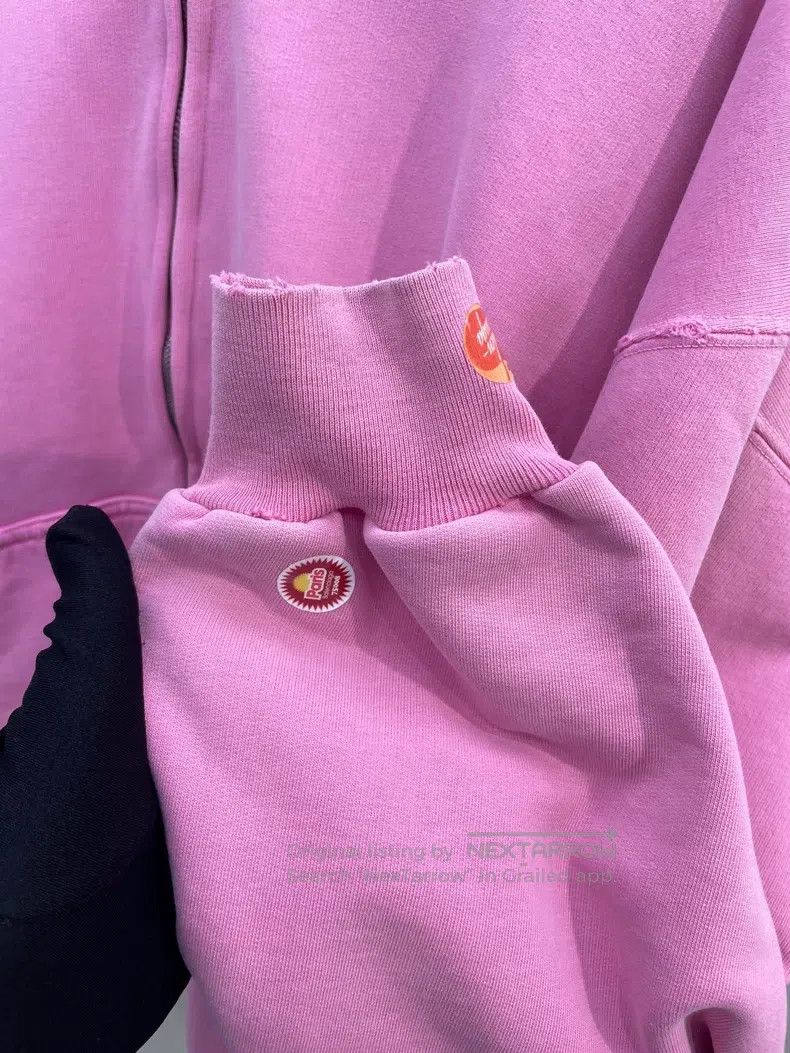 Balenciaga Balenciaga Pink Sticker Printed Long Sleeve Hooded Sweatsh Size US S / EU 44-46 / 1 - 4 Thumbnail