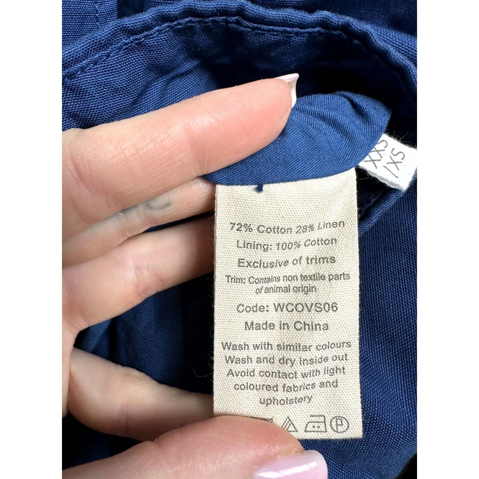 Vintage Toast Jacket Womens XS Blue Cotton Linen Trench Coat Size Size XS / US 0-2 / IT 36-38 - 5 Thumbnail