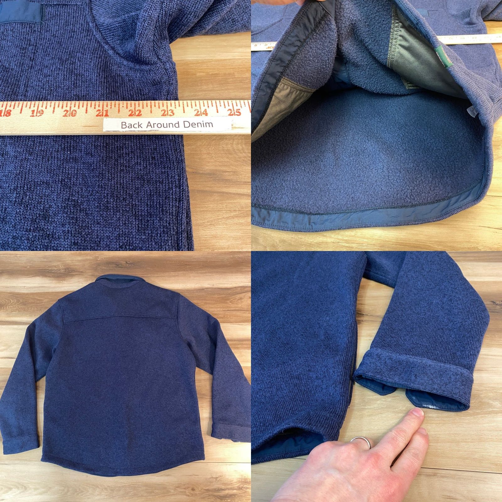 Vintage L.L. Bean Mens Blue Sweater Fleece Shirt Jacket Large Regular Casual Outdoor Outdoor Mens L Blue Quilted Shacket 14968 Jacket Size US L / EU 52-54 / 3 - 8 Thumbnail