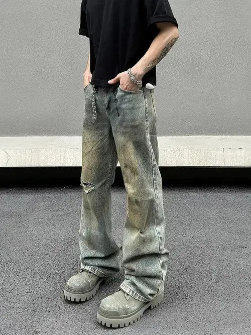 VIBE Distressed Blue Denim Jeans Size US 30 / EU 46 - 2 Thumbnail