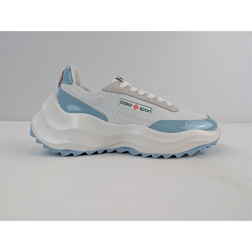 Casablanca o1rshd1 Leather Atlantis Sneaker in White / Light Blue Size US 9 / EU 42 - 5 Thumbnail