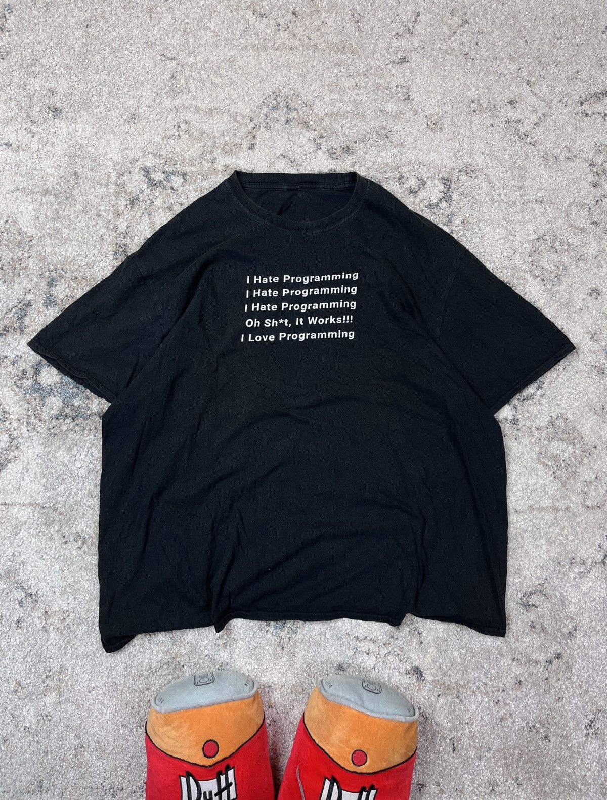 Vintage I HATE PROGRAMMING 2000s TEE - LOT № 753 Size US XXL / EU 58 / 5 - 1 Thumbnail