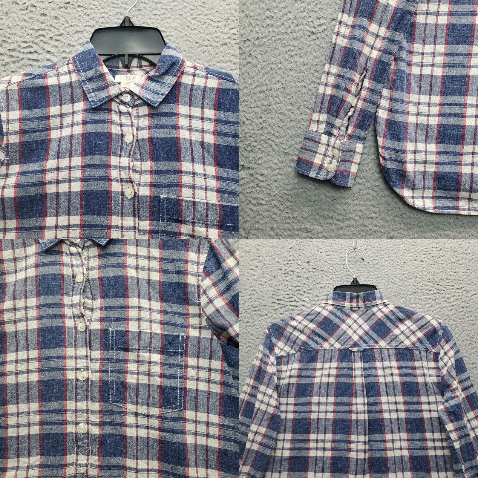J.Crew J.CREW Popover Shirt Womens 2XS Multicolor Plaid Long Sleeve Collar Pocket Casual Shirt Women 2XS Size XXS / US 00 / IT 34 - 8 Thumbnail