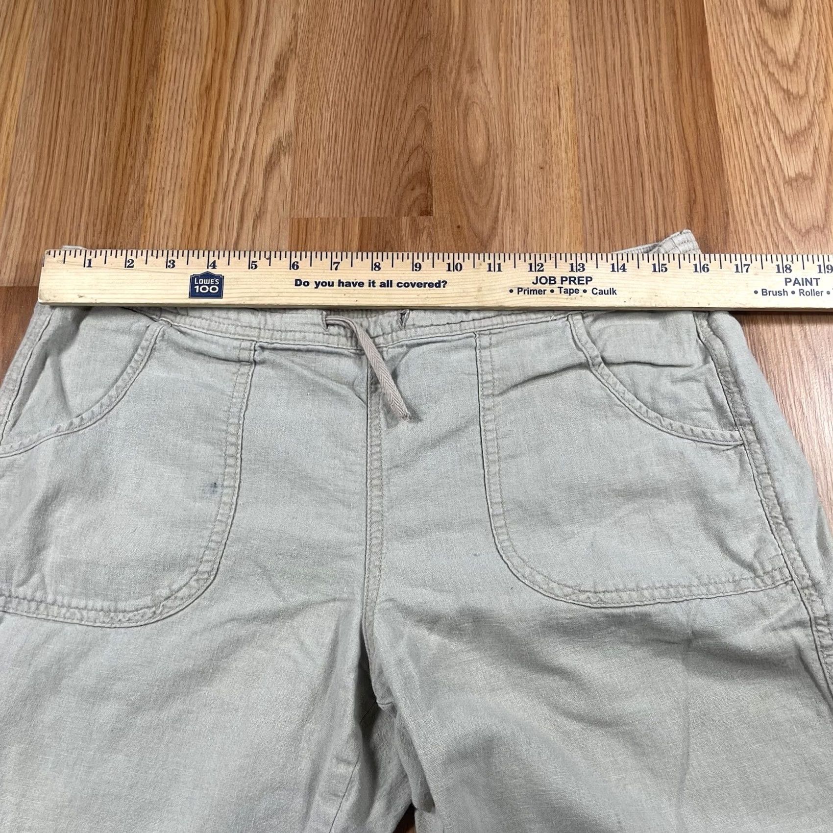 Vintage Per Se Linen Blend Drawstring Wide Leg Casual Pants Womens Size 8 Beige Size 30" / US 8 / IT 44 - 4 Thumbnail