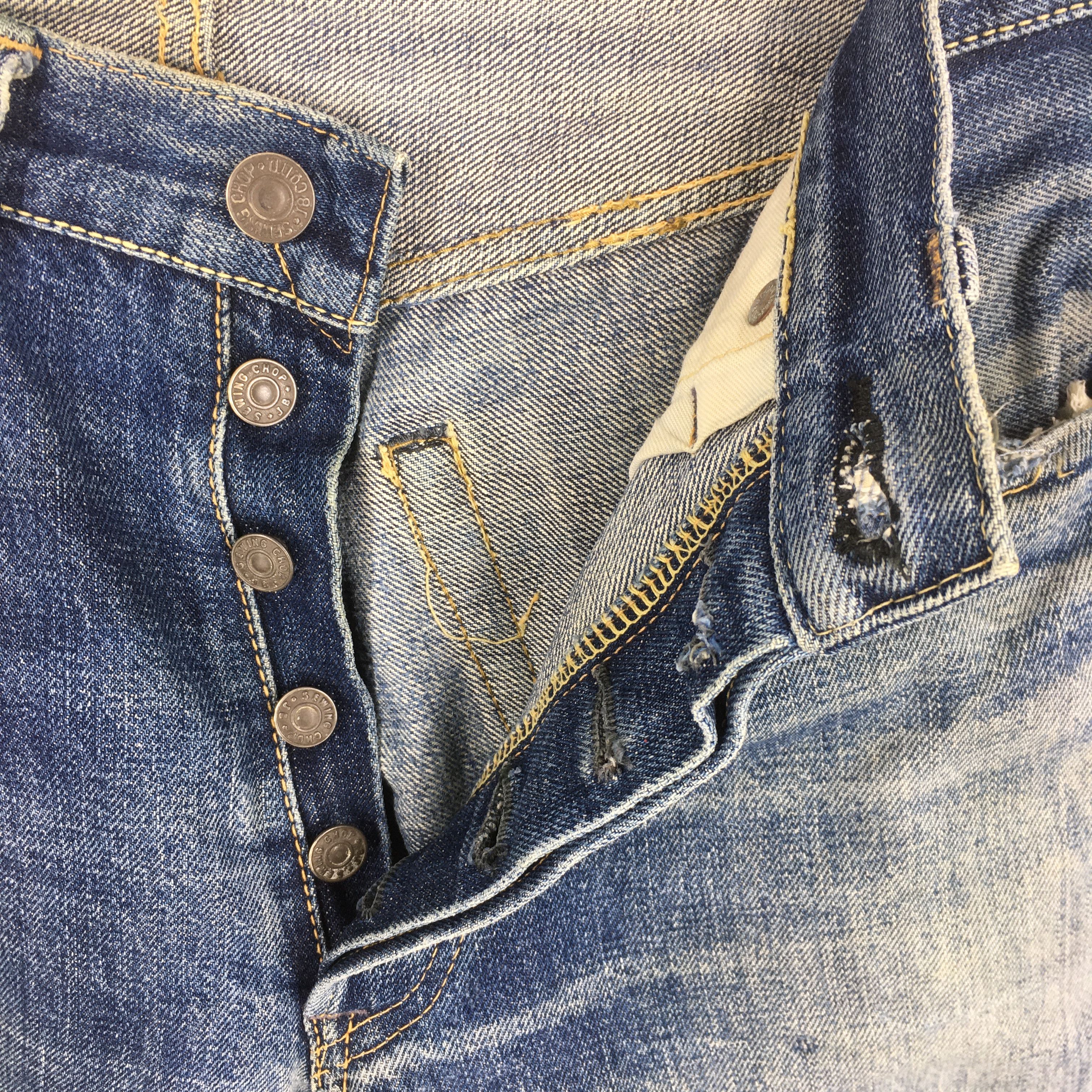 Eternal Size 28x29 Vintage 90s Sewing Chop Crafted Japan Jeans S97 Size US 28 / EU 44 - 6 Thumbnail