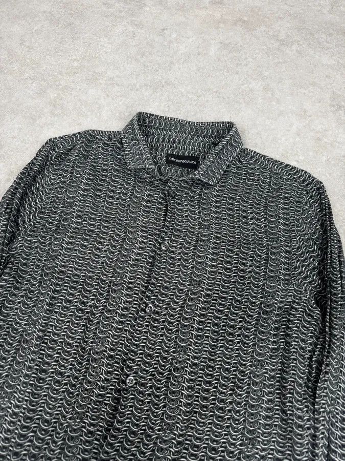 Emporio Armani 2000s Emporio Armani Chainlink Print Shirt Size US S / EU 44-46 / 1 - 5 Thumbnail