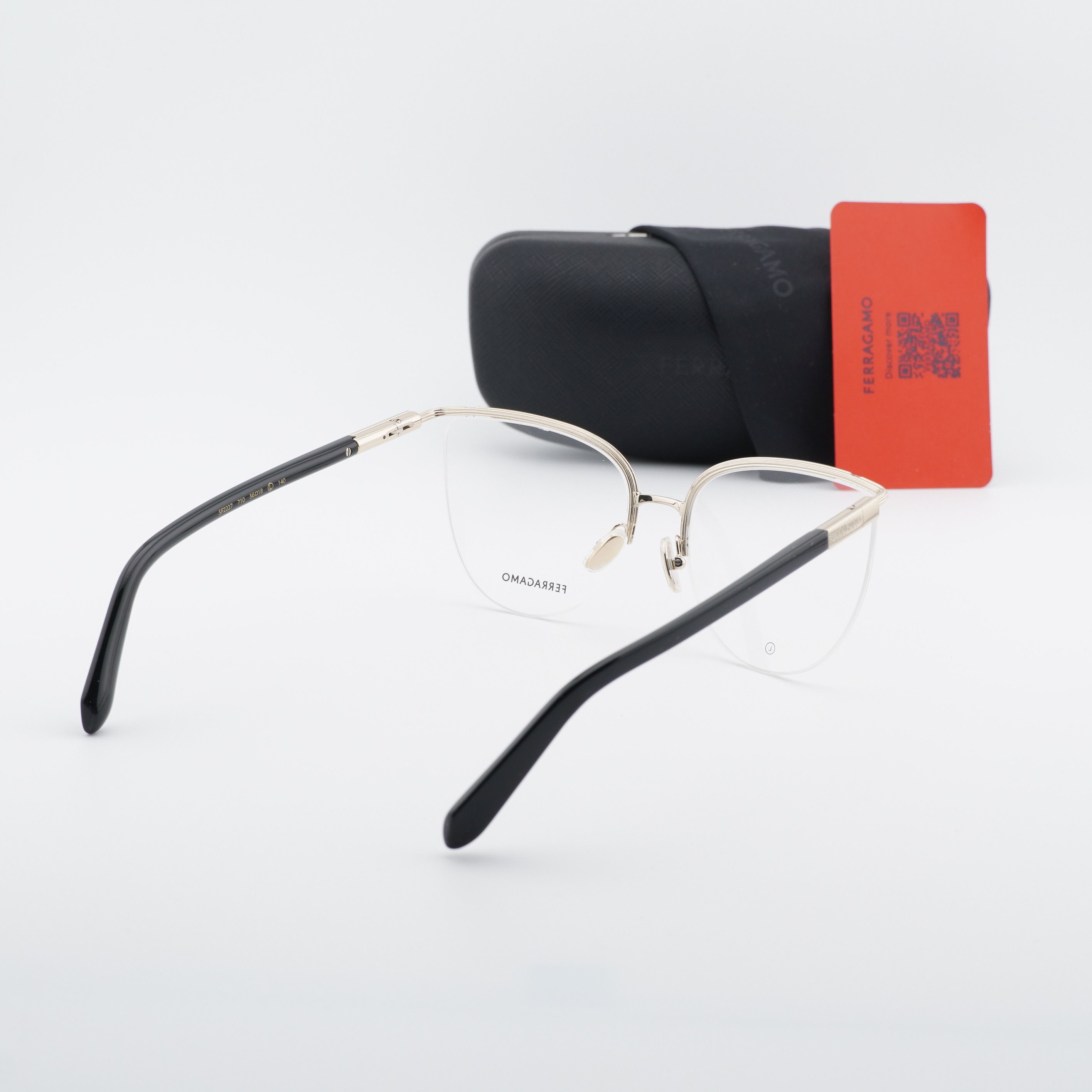 Salvatore Ferragamo Salvatore Ferragamo SF2227 710 Eyeglasses Gold/Black 56mm Size ONE SIZE - 9 Thumbnail