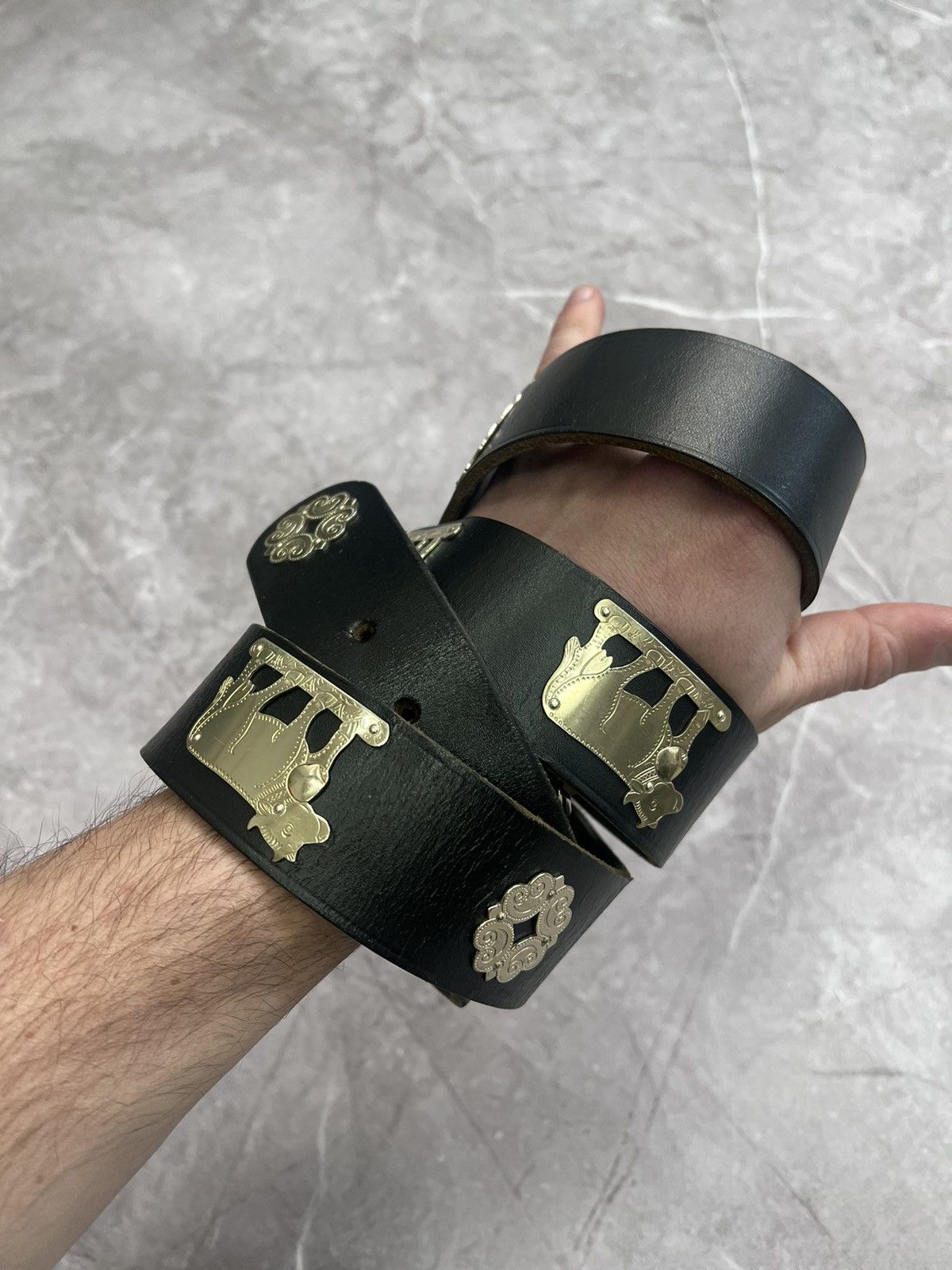Vintage SALE✅✅Super STUDDED BELT *Kapital Style LEATHER Y2K Size ONE SIZE - 3 Thumbnail