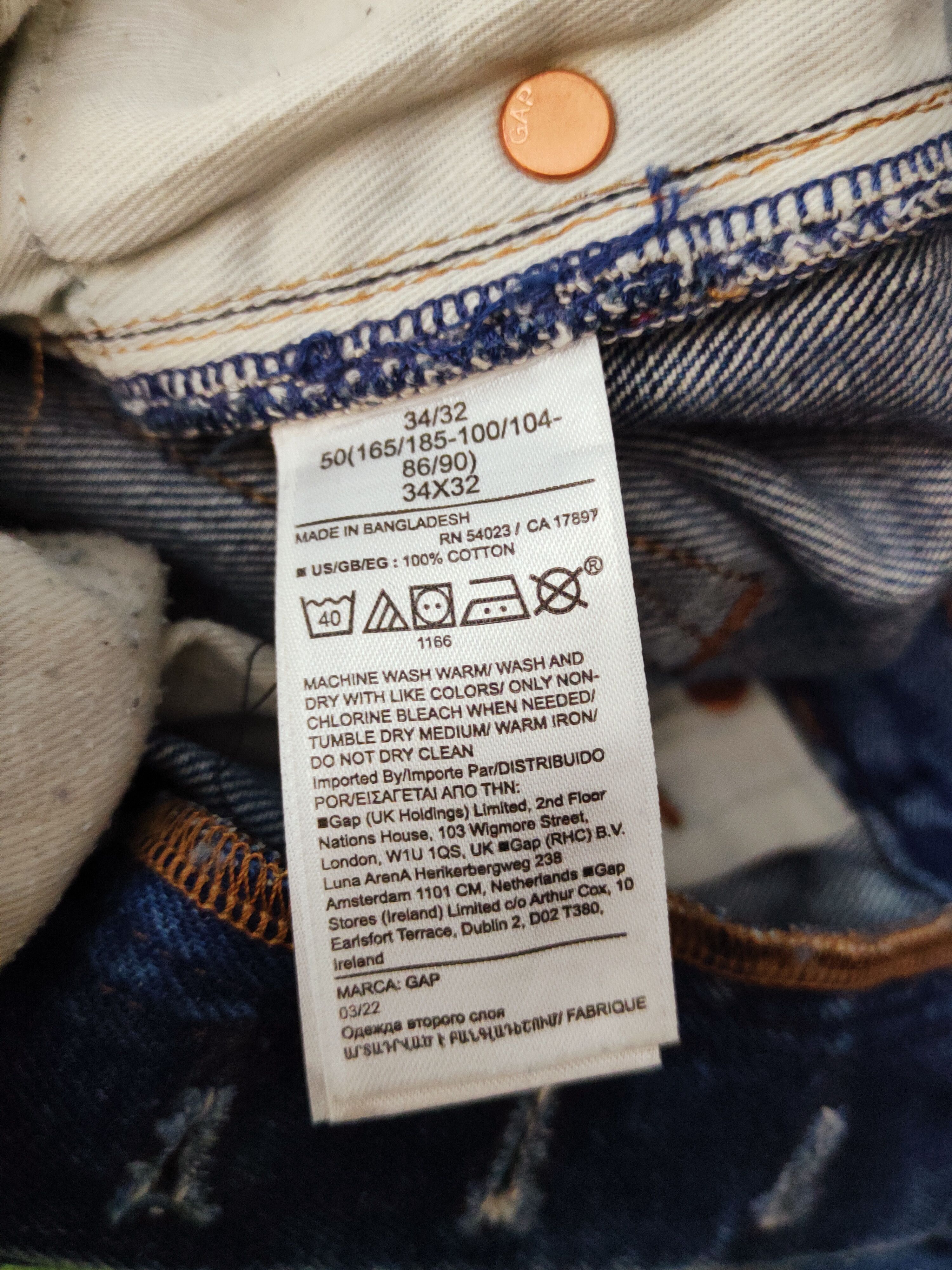 Gap 90' loose Gap Blue Distressed Ripped Jeans #S2717 Size US 34 / EU 50 - 17 Thumbnail
