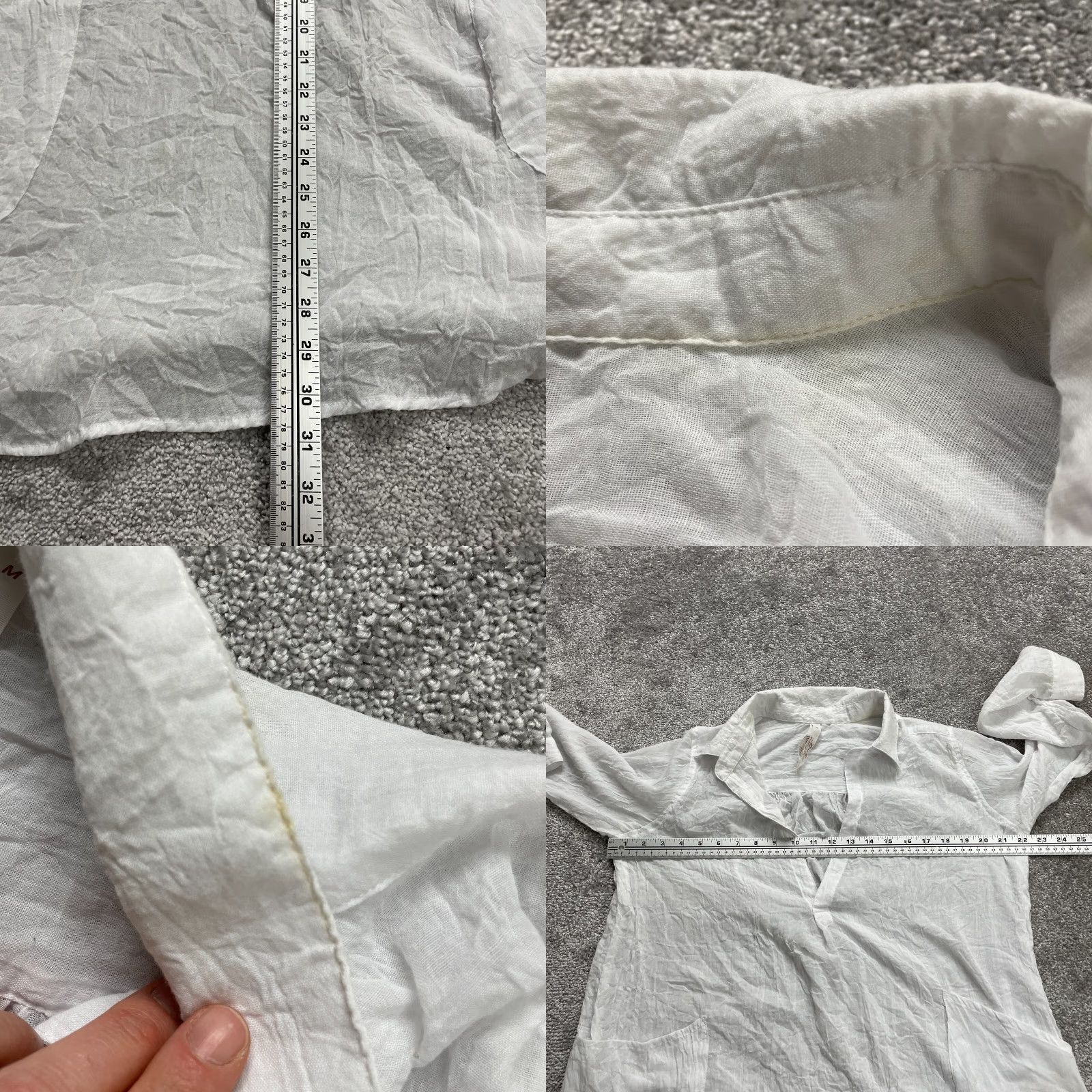 Melissa Melissa McCarthy Blouse Womens Medium White Tunic Collared Pockets Button Front Size M / US 6-8 / IT 42-44 - 8 Thumbnail