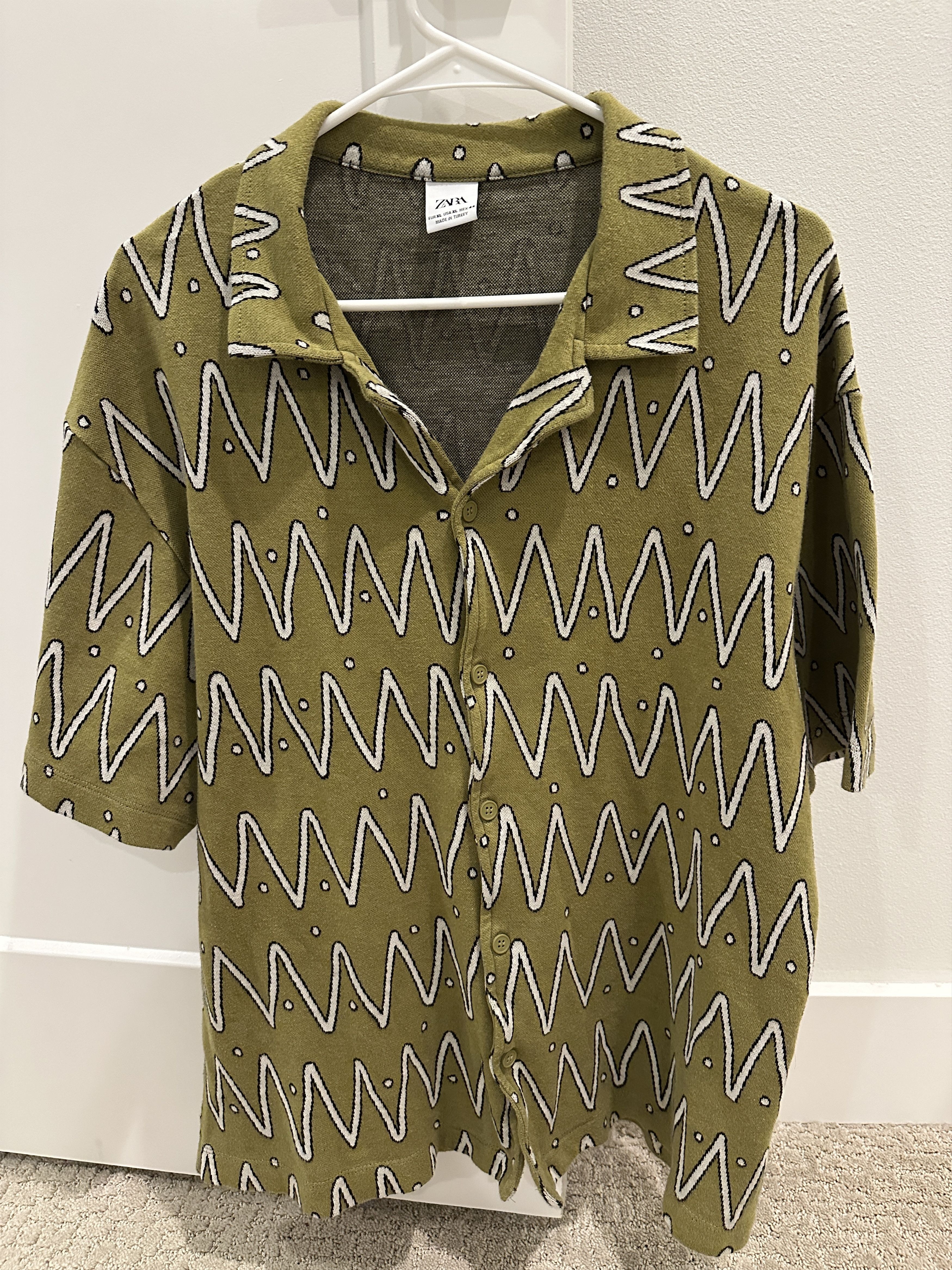 Zara Zara Green Carpet Pattern Button-Down Shirt - Size XL Size US XL / EU 56 / 4 - 1 Thumbnail