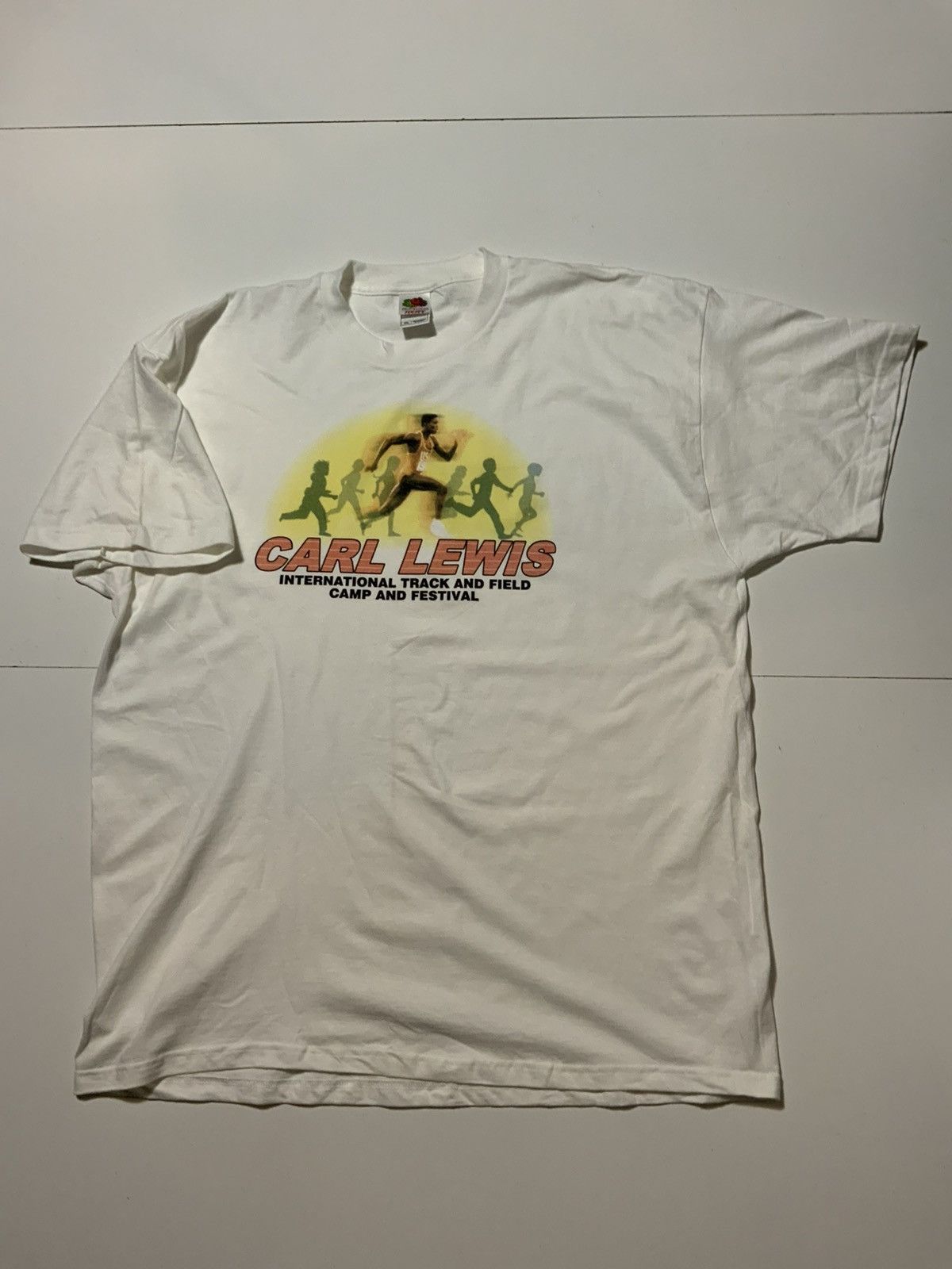 Vintage Vintage Carl Lewis International Track & Field Camp T-Shirt Size US XXL / EU 58 / 5 - 2 Thumbnail