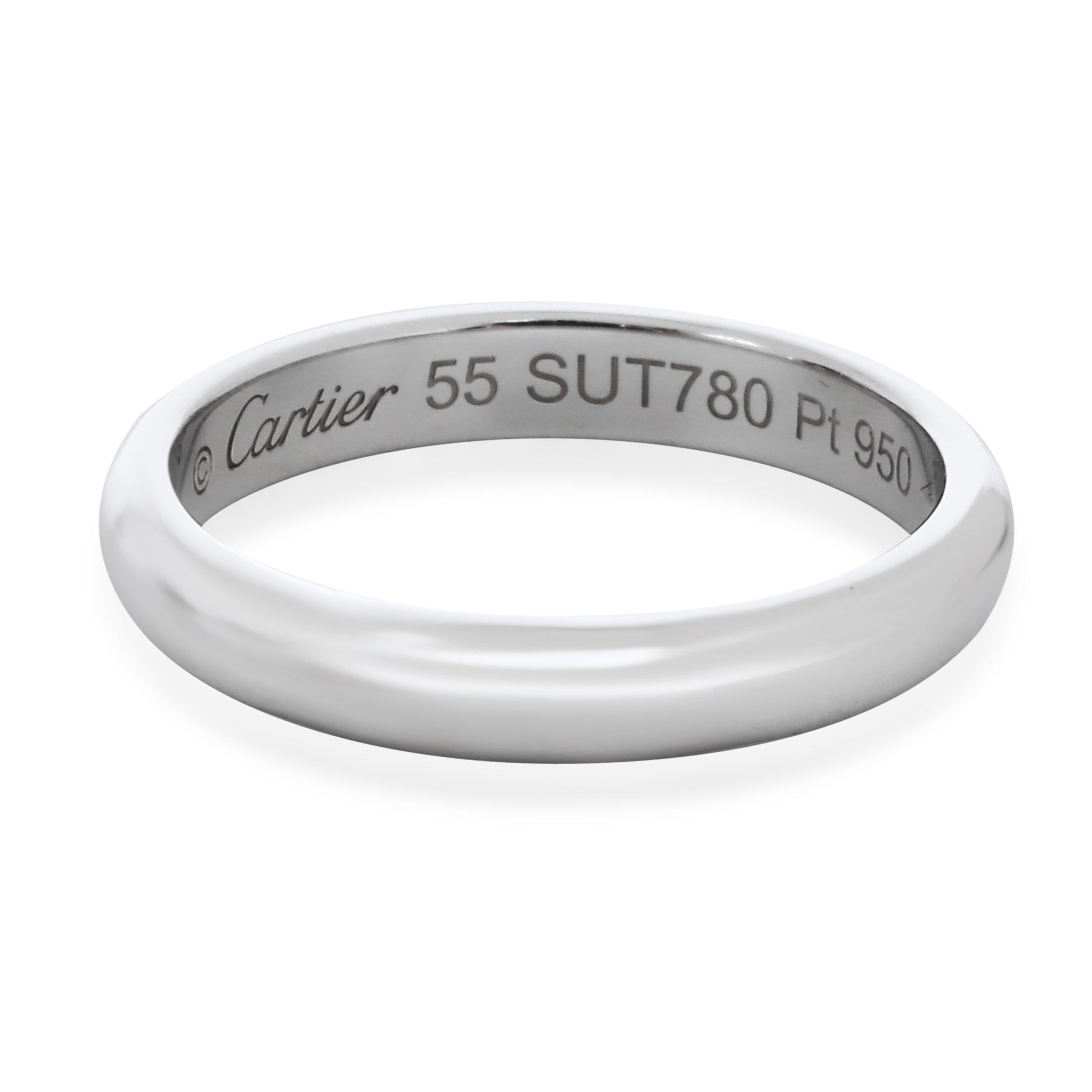image of Cartier 1895 Wedding Band In Platinum in Silver, Women's