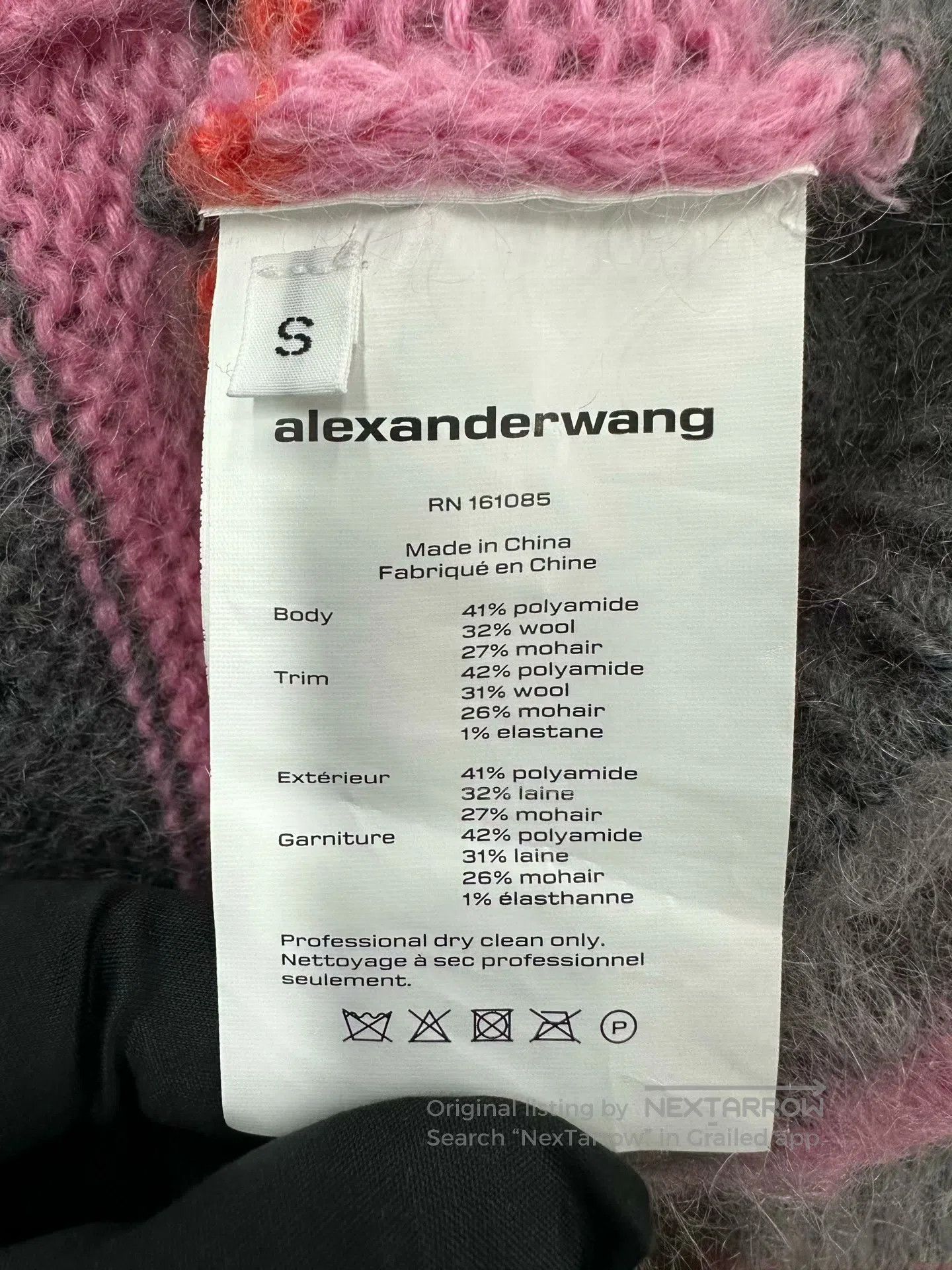 Alexander Wang Alexander Wang Gray and Pink Color Blocked Striped Mohair Size S / US 4 / IT 40 - 4 Thumbnail