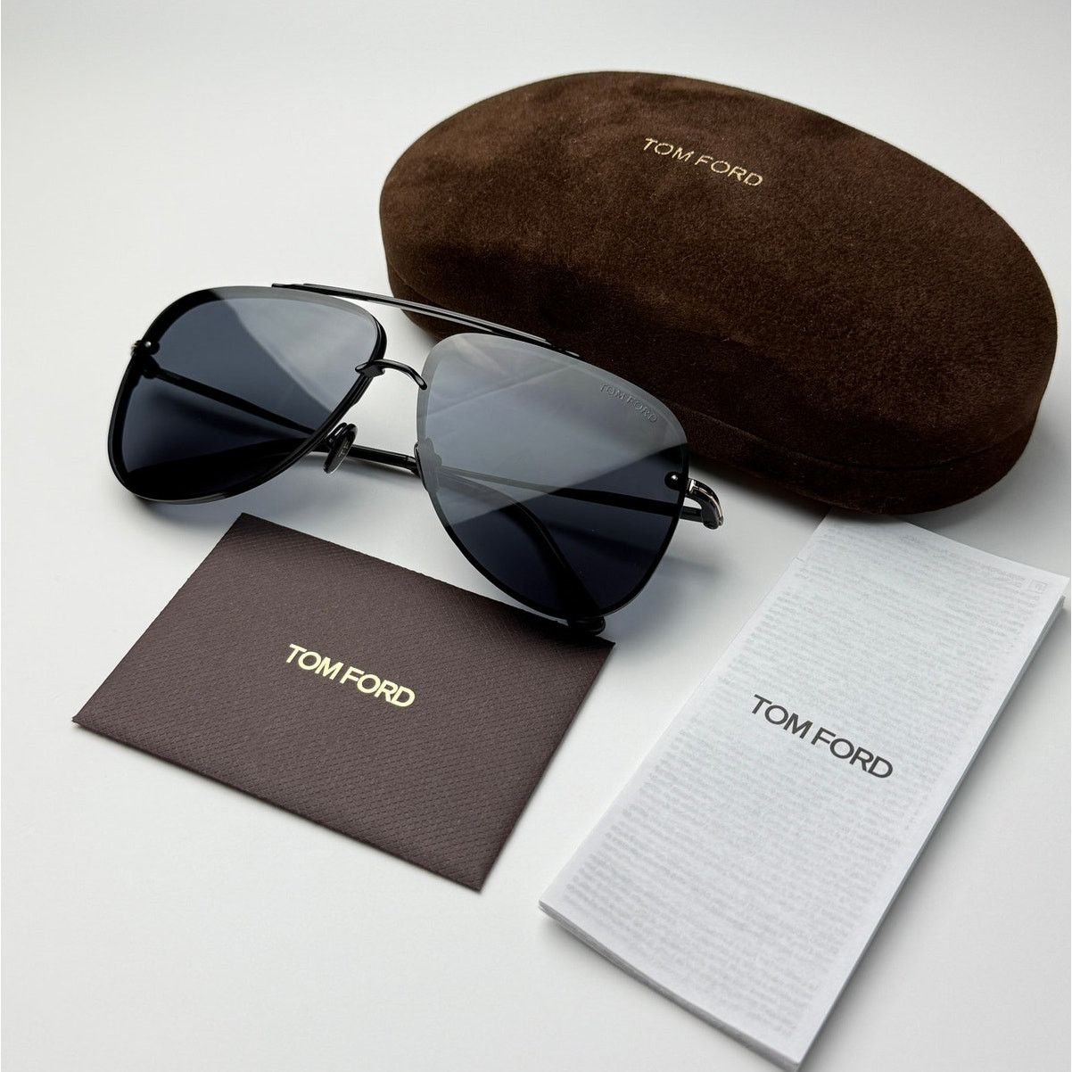 Tom Ford TOM FORD Sunglasses FT1071 01A Leon Shiny Black/Smoke Grey Size ONE SIZE - 13 Thumbnail