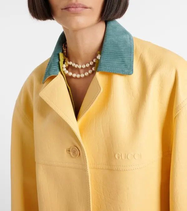 Gucci o1la5ras0526 Leather Jacket With Gucci Logo in Orange Size XS / US 0-2 / IT 36-38 - 4 Thumbnail
