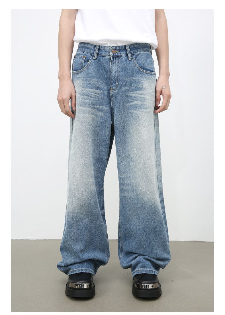 Japanese Brand × Jean Light blue vintage washed wide-leg versatile loose jeans Size US 32 / EU 48 - 1 Thumbnail