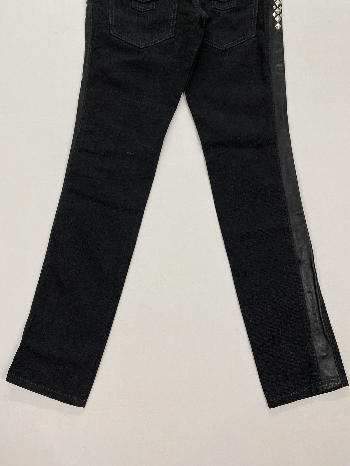Japanese Brand Mononofu Teru Nakano Leather Side Studded Denim Size US 30 / EU 46 - 11 Thumbnail