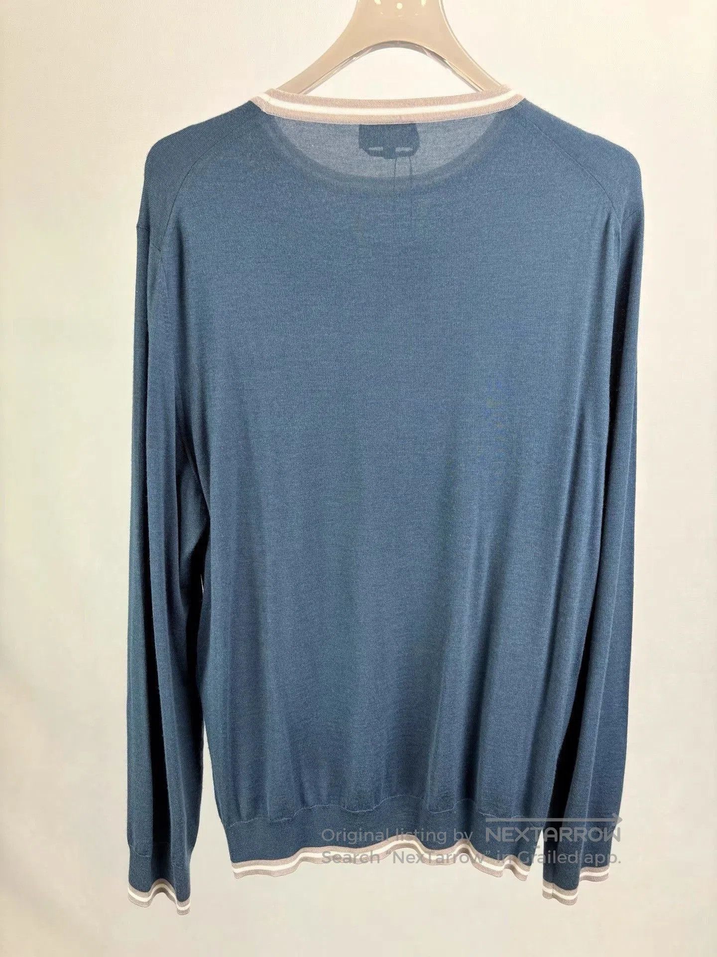 Hermes Blue Crew Neck Long Sleeve Knit Sweater. Size US XXL / EU 58 / 5 - 2 Thumbnail