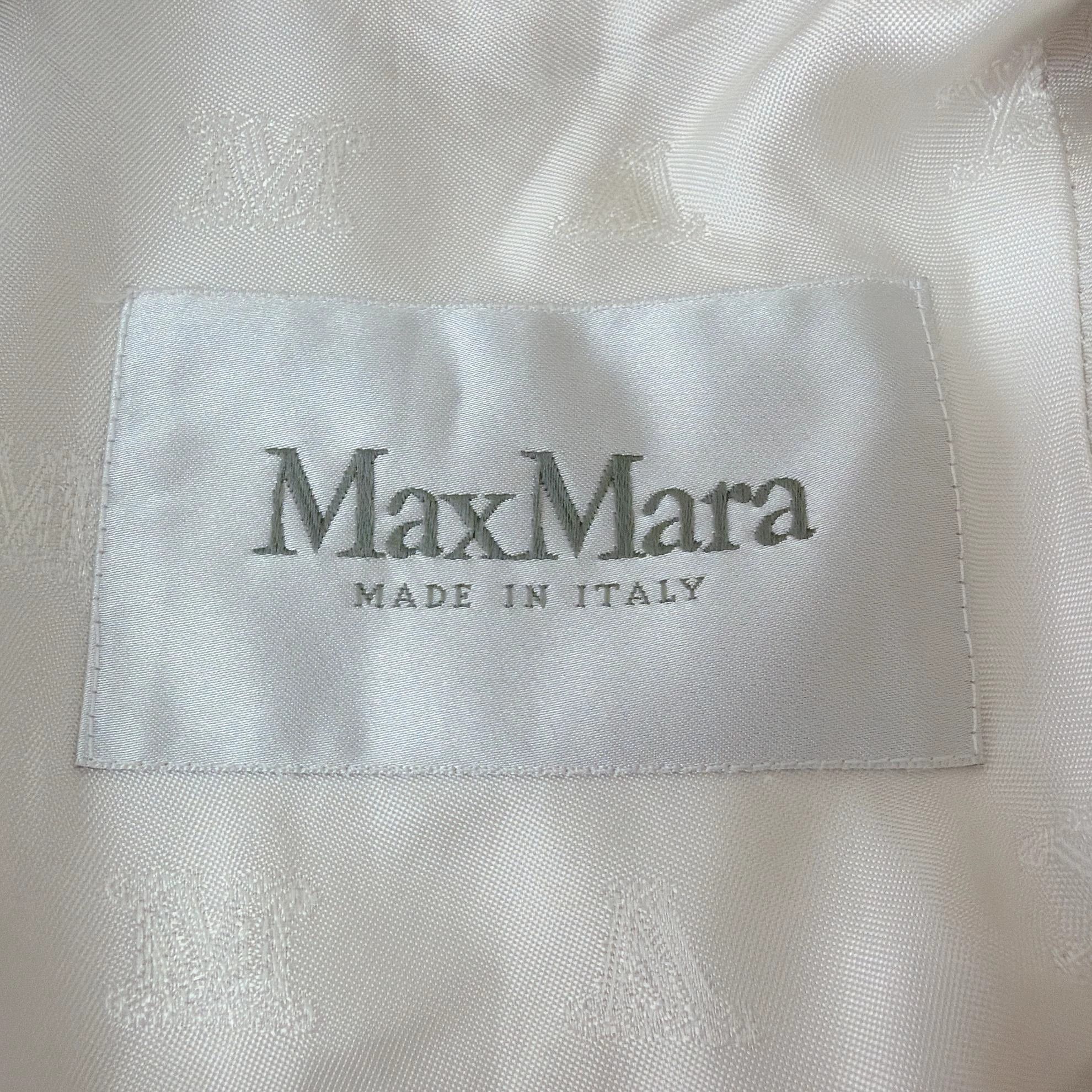 Max Mara Maxmara White Wool Coat F34 Size XS / US 0-2 / IT 36-38 - 7 Thumbnail
