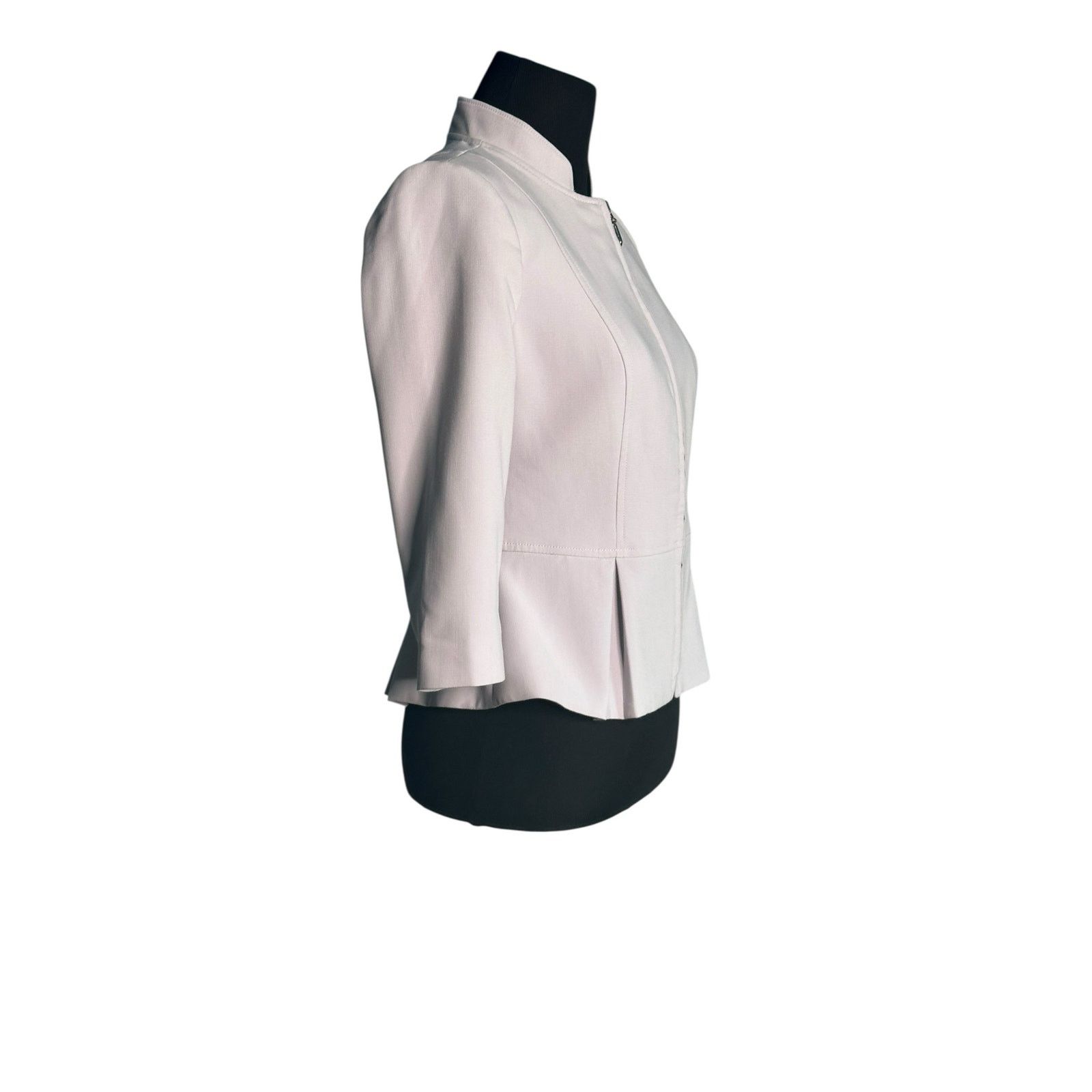 White House Black Market White House Black Market Lilac Peplum Zipper Jacket size 00P Size XXS / US 00 / IT 34 - 9 Thumbnail