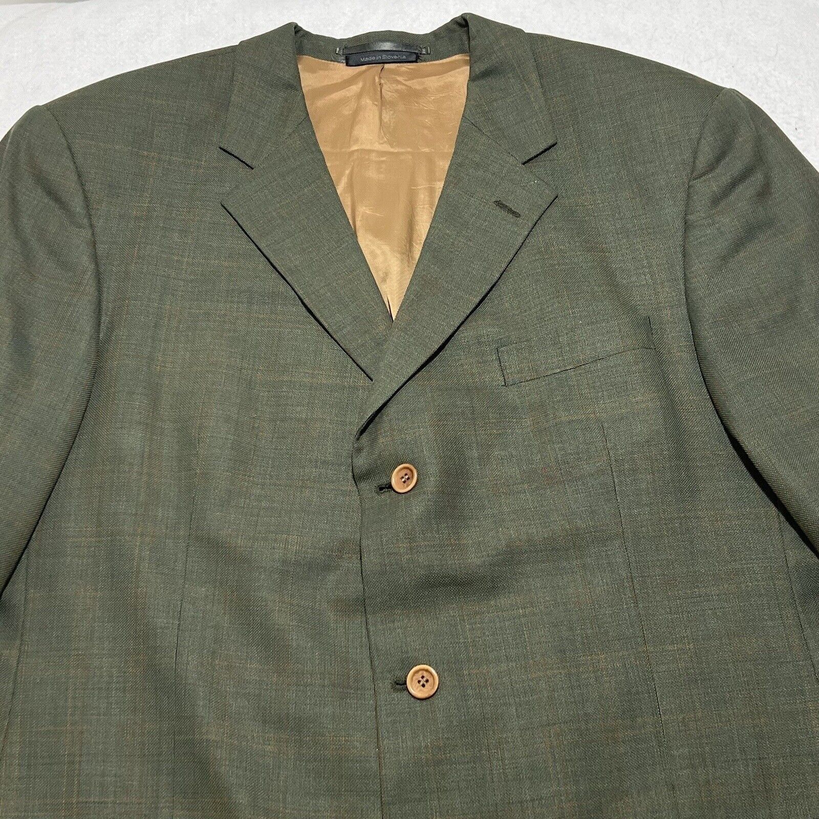 Other Cavelli Wool Windowpane Green Suit Jacket Carlanda Italy Size 46L - 2 Thumbnail