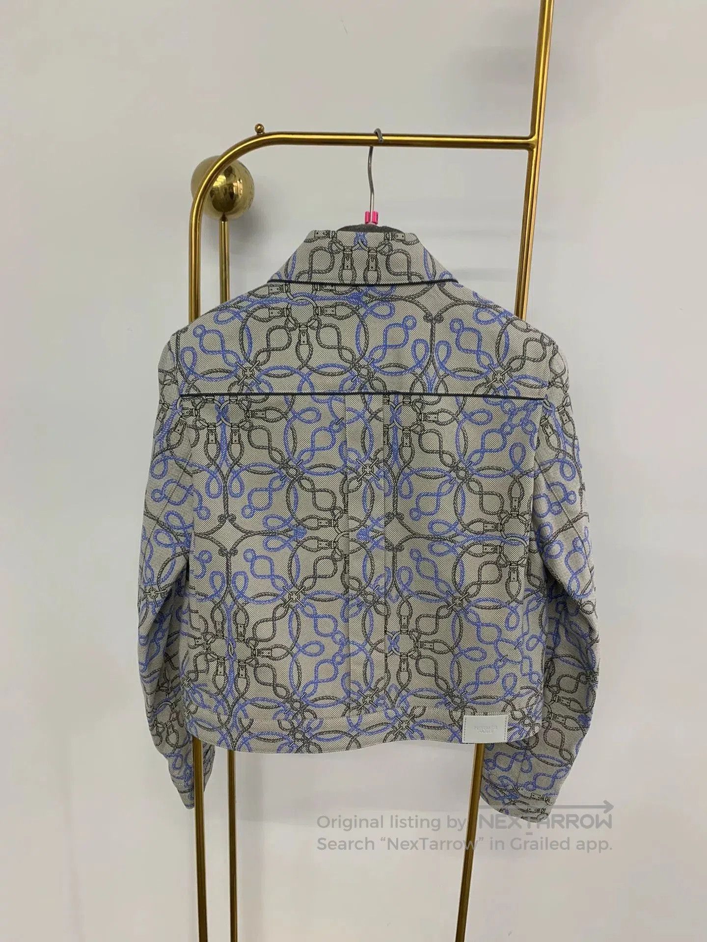 Hermes Hermes Gray Printed Denim Jacket. Size US M / EU 48-50 / 2 - 3 Thumbnail