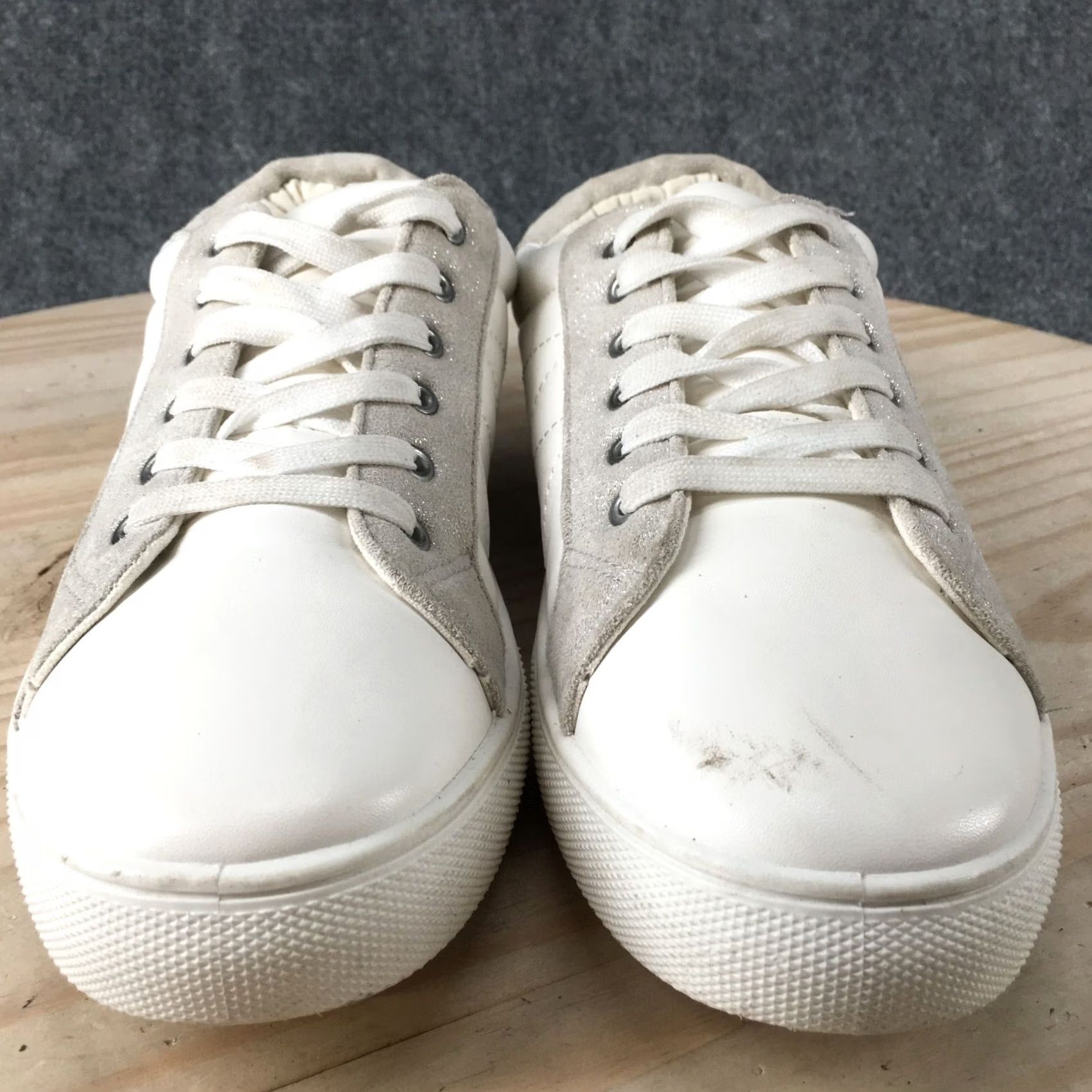 Alife Lust For Life Womens 9 Low Top Sneakers White Faux Leather Lace Up Casual Shoes Size M / US 6-8 / IT 42-44 - 6 Thumbnail