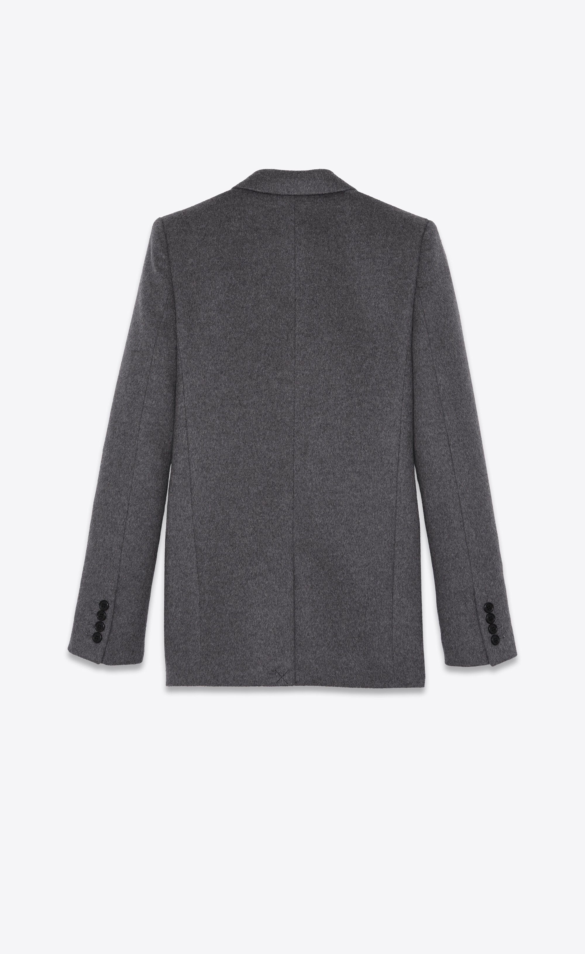 Saint Laurent Paris o1b1hav110724 Single-Breasted Jacket Wool in Grey Size S / US 4 / IT 40 - 2 Thumbnail