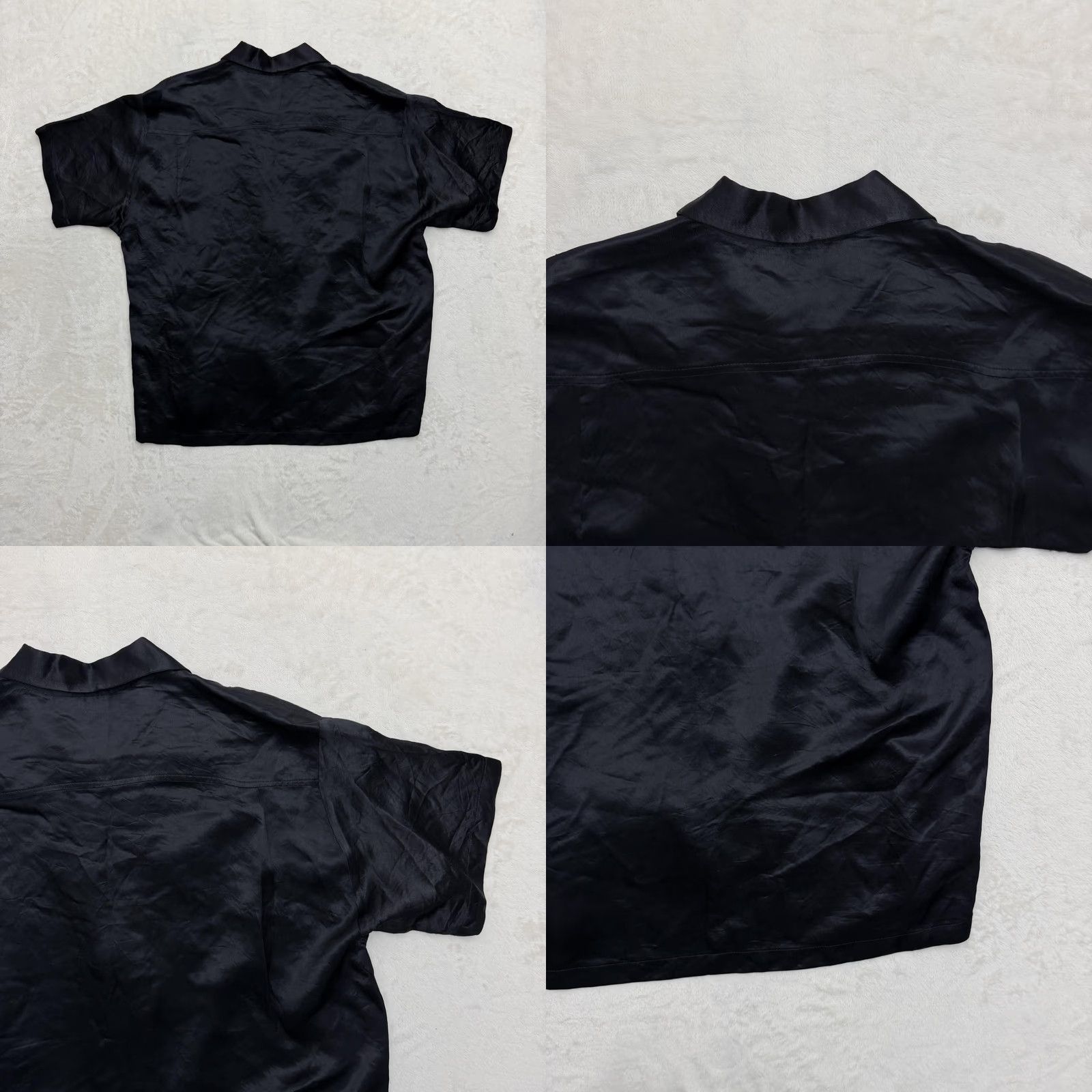 Vintage Johnny Suede Shirt Mens 2XL Black Satin Flame Embroidered Rock USA Button Up Size US XXL / EU 58 / 5 - 8 Thumbnail
