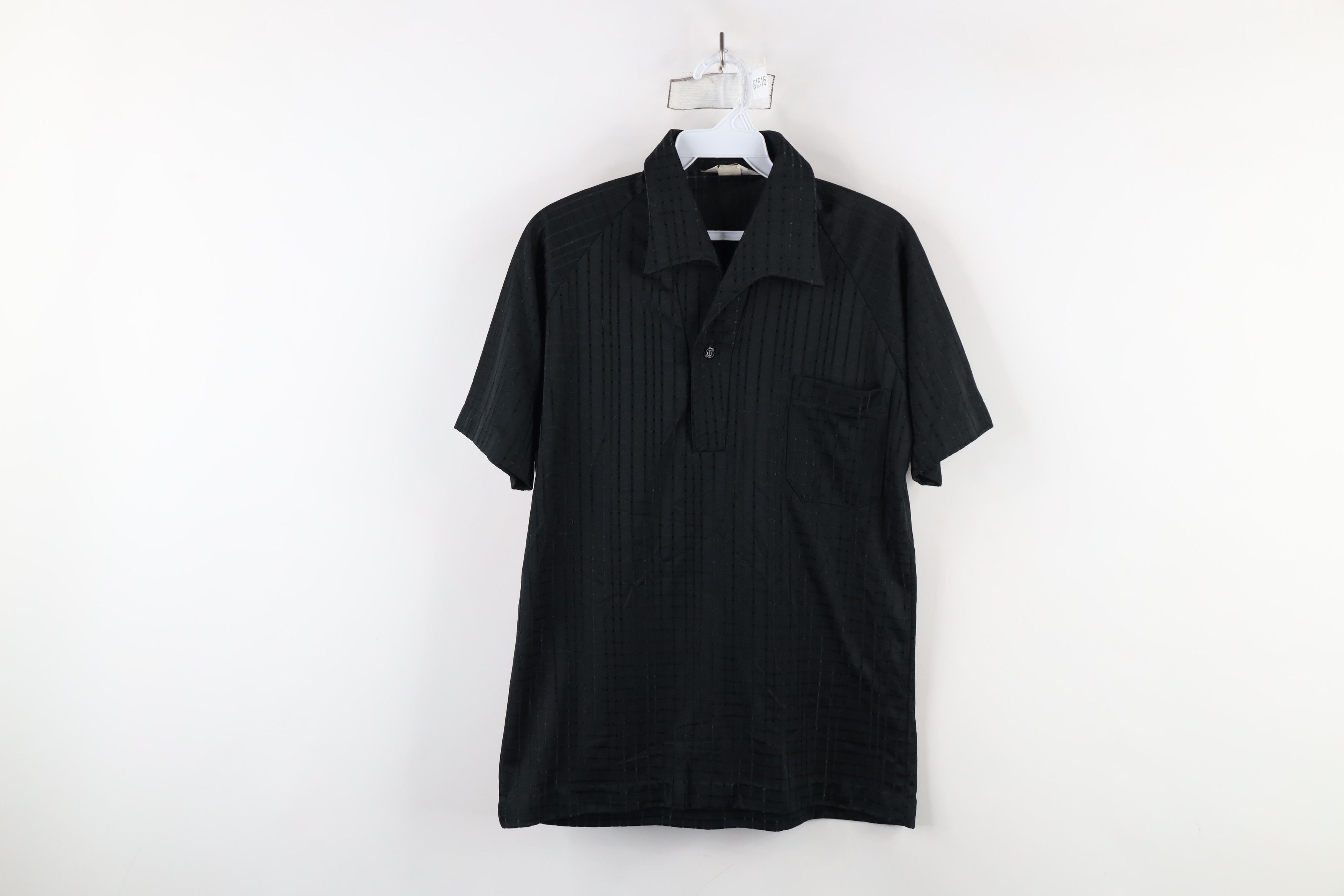 Vintage Vintage 70s Streetwear Checkered Polo Shirt Black USA Size US M / EU 48-50 / 2 - 1 Thumbnail