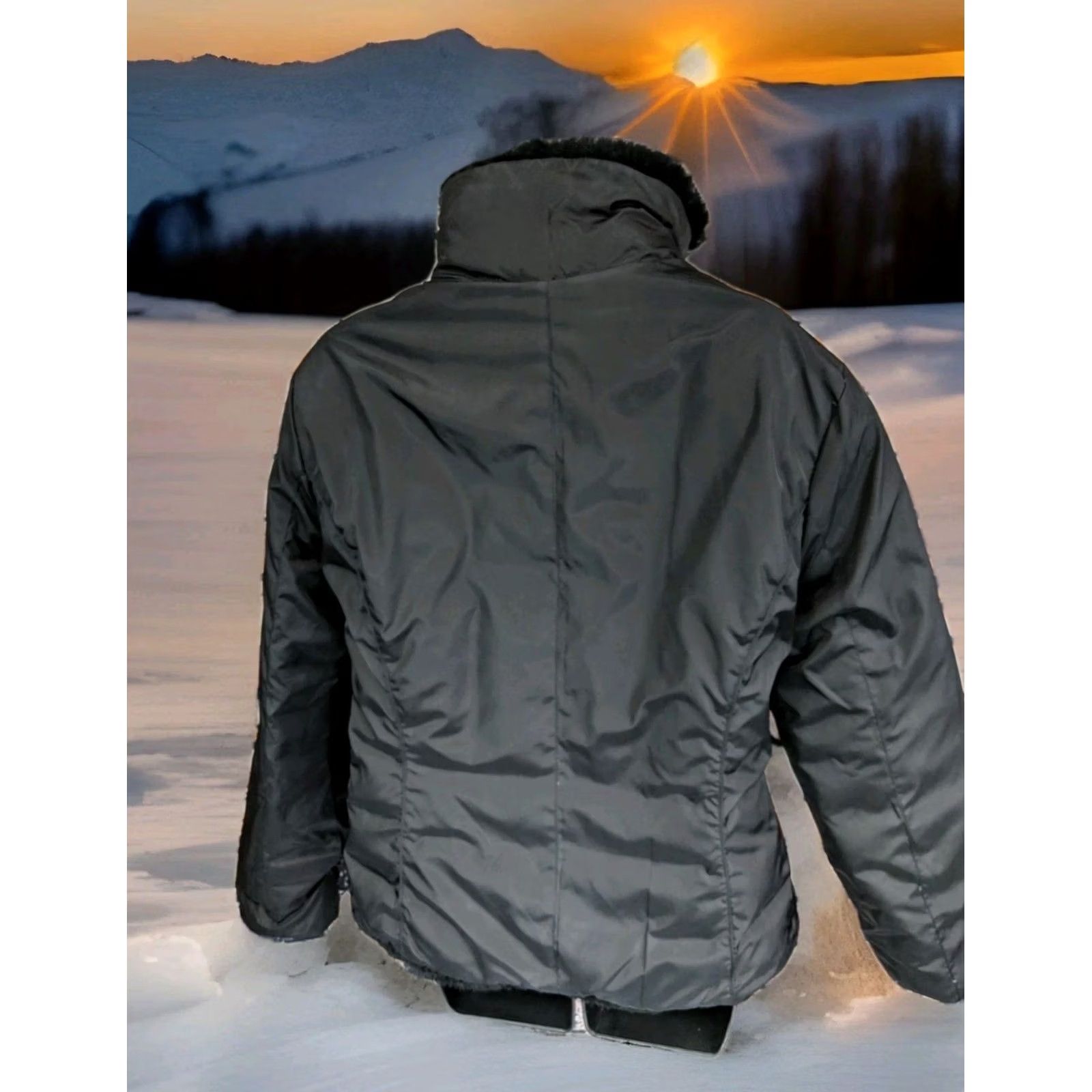 Andrew Marc Andrew Marc Reversible Down Puffer Jacket Womens Large Black Quilted Rabbit Fur Size L / US 10 / IT 46 - 6 Thumbnail
