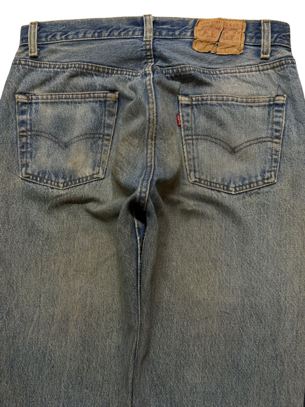 Levi's Vintage 70s Levis 501 Blue Mud Wash Distressed Straight Leg Size US 31 - 4 Thumbnail