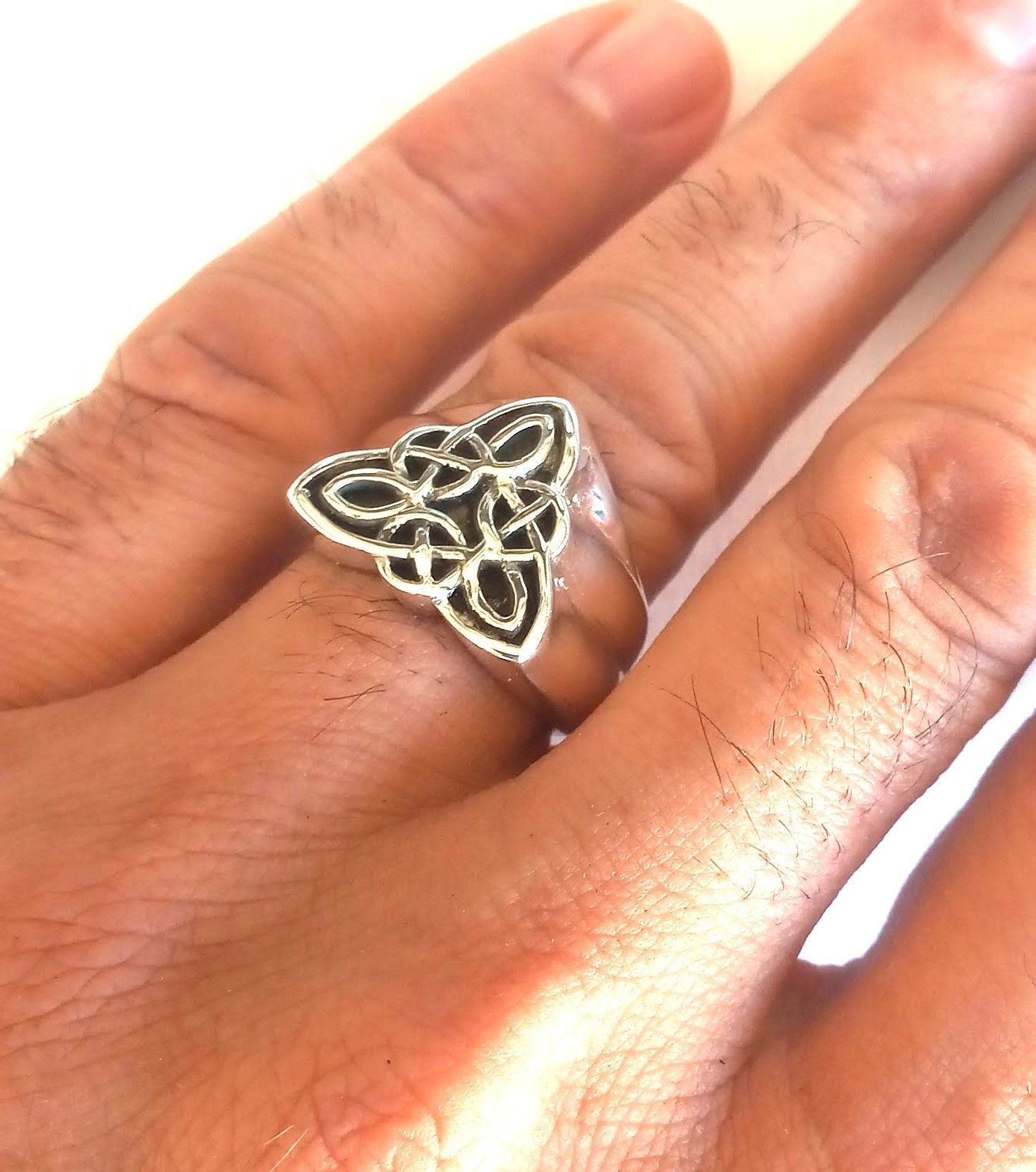 Other Men's silver ring, Celtic triangle knot ring men's 9 to 13 Size ONE SIZE - 1 Thumbnail
