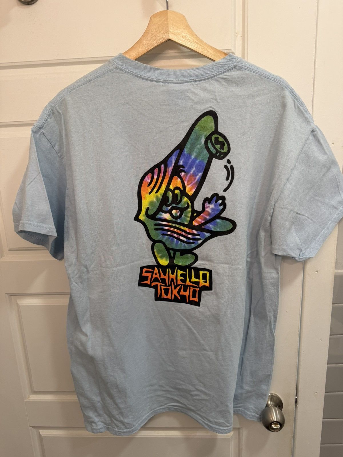 SAYHELLO SAYHELLO TOKYO Lite Blue Tie Dye Clam Logo Tee Size L Size US L / EU 52-54 / 3 - 4 Thumbnail