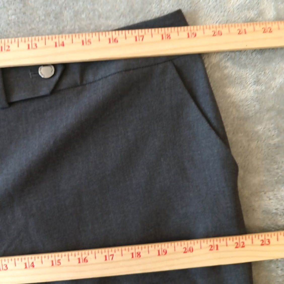 Calvin Klein Calvin Klein Dress Pants Womens Size 14 Gray High Rise Flat Front Pockets 38x32 Straight Inseam 32 Dress Pants Womens Size 36" / US 14 / IT 50 - 3 Thumbnail