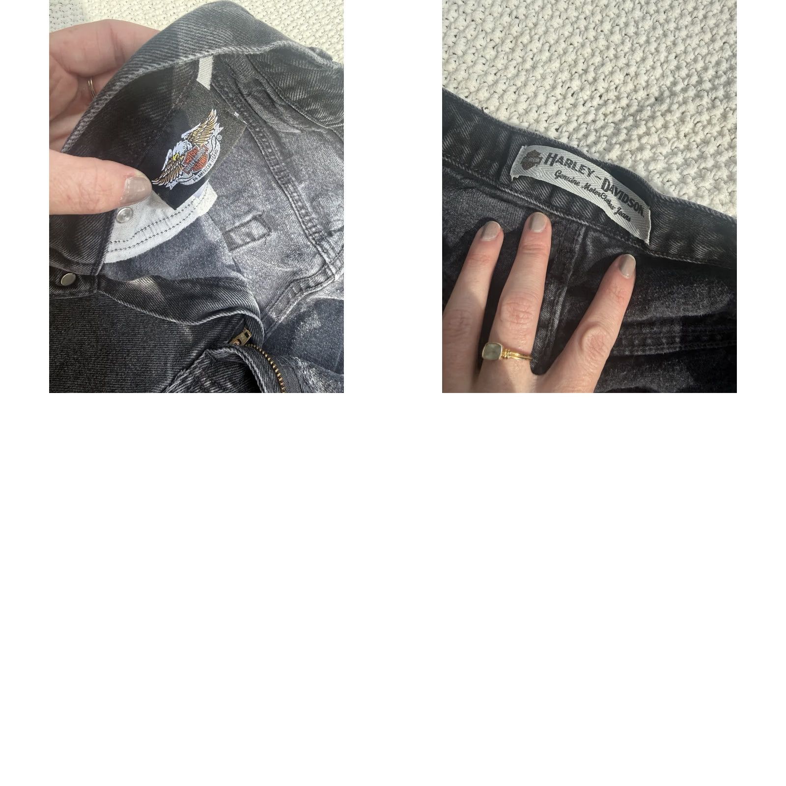Harley Davidson Harley-Davidson Jeans Mens 34x30 Black Denim Straight Leg 5-Pocket Biker Logo Motorcycle Pants Size US 34 / EU 50 - 8 Thumbnail