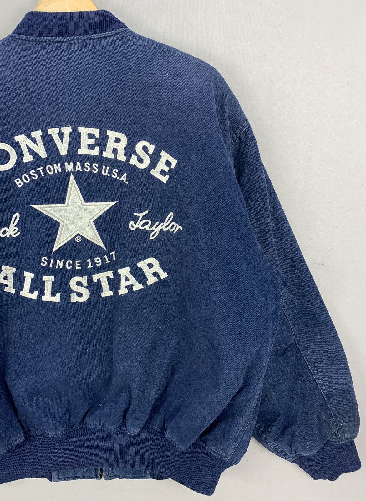 Converse Vintage 90s Era Converse All Star Embroidered Bomber Jacket Size US L / EU 52-54 / 3 - 13 Thumbnail