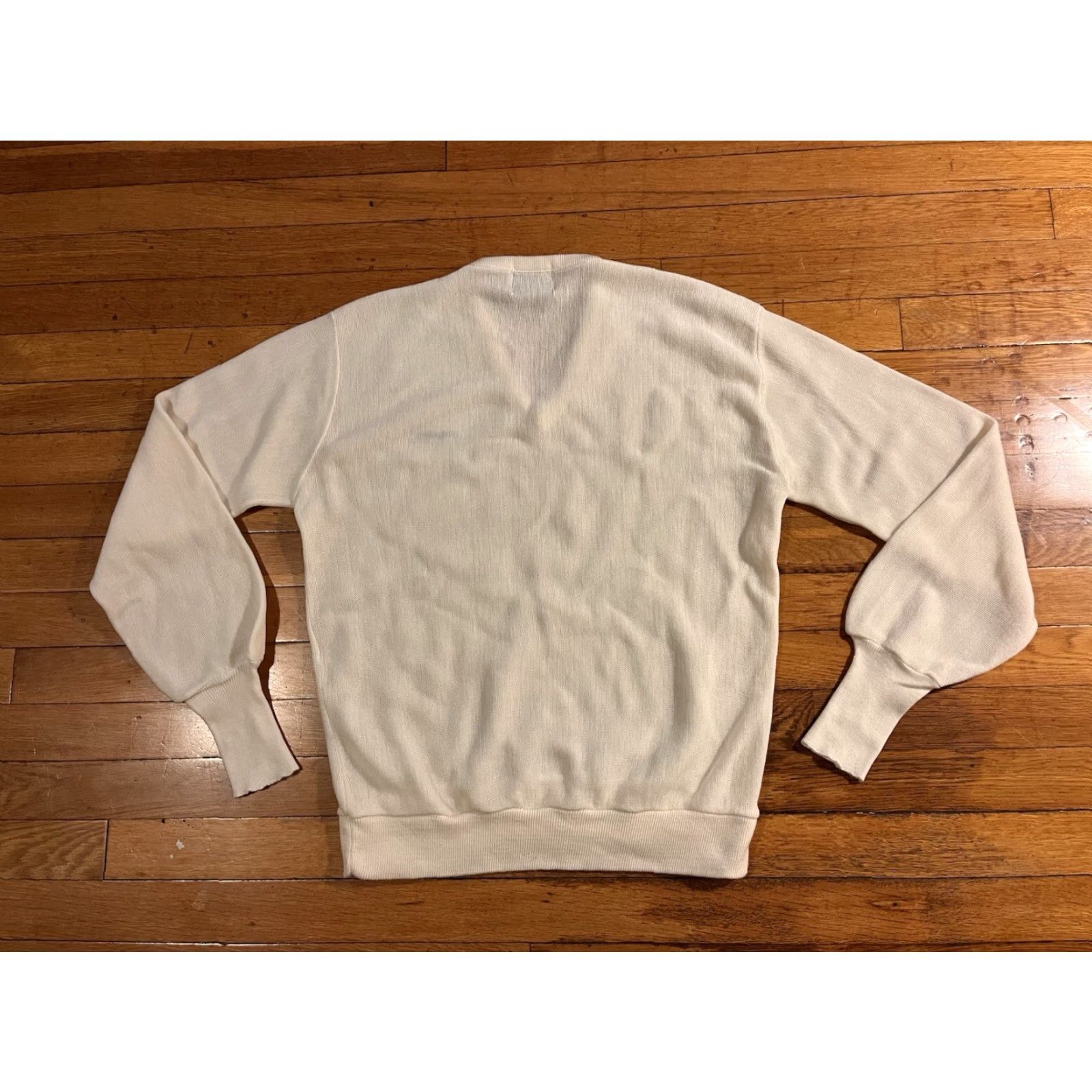 Logo 7 VINTAGE Citibank Logo V-Neck Sweater Men’s S Fits M White 80s Embroidered Logo Knits Pullover Regular Mens Size US M / EU 48-50 / 2 - 5 Thumbnail