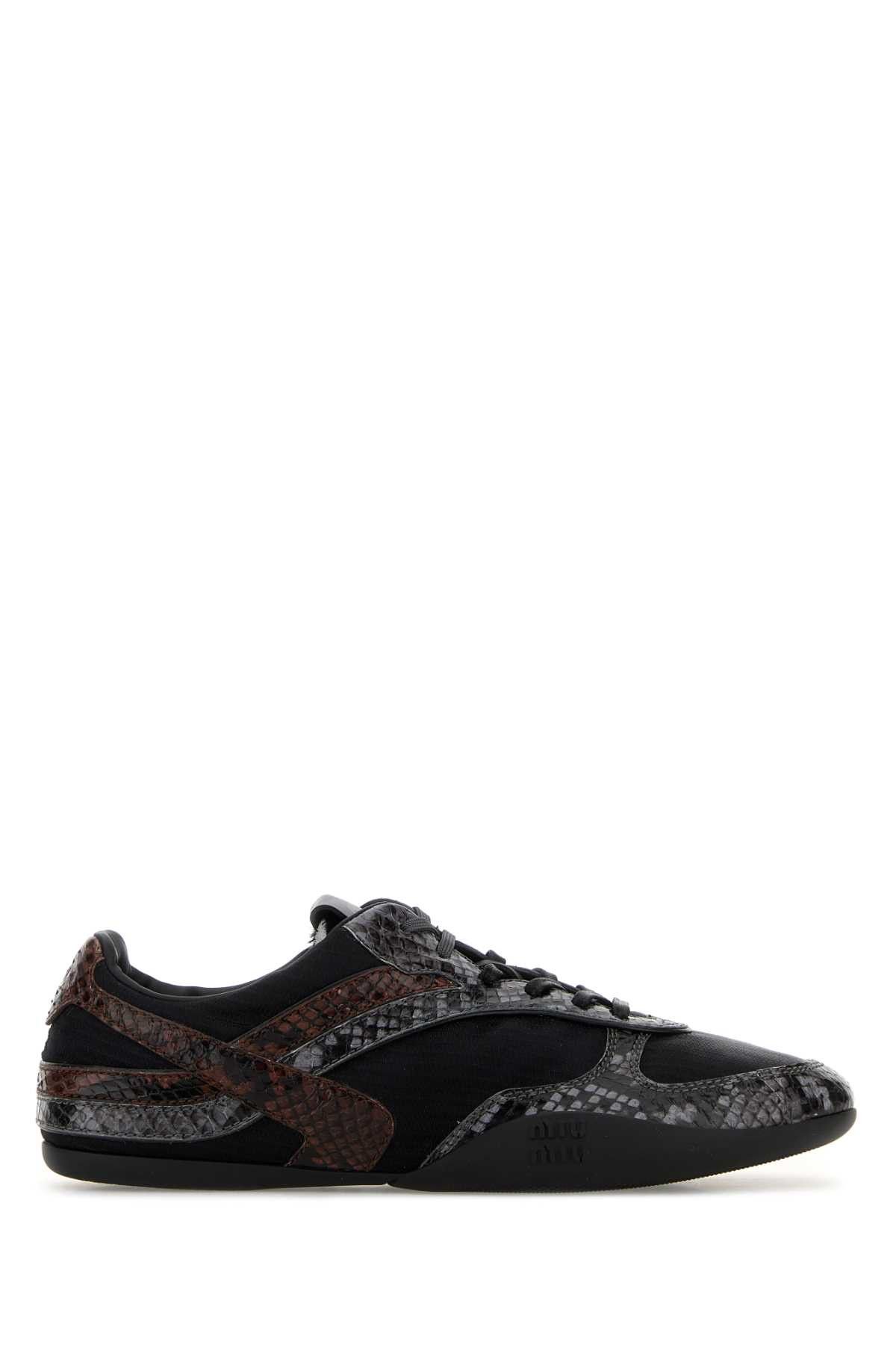 Miu Miu Multicolor Fabric And Leather Sneakers Size US 8.5 / IT 38.5 - 1 Thumbnail