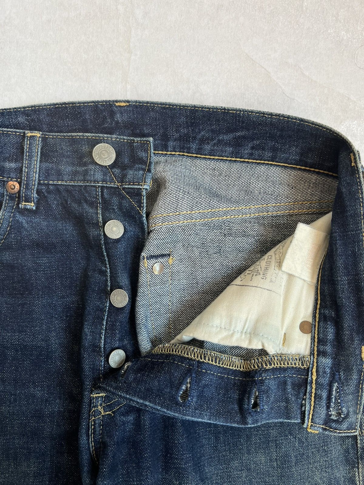 Levi's Vtg Levis 503B Big E Selvedge Denim Fly Button Size US 28 / EU 44 - 8 Thumbnail