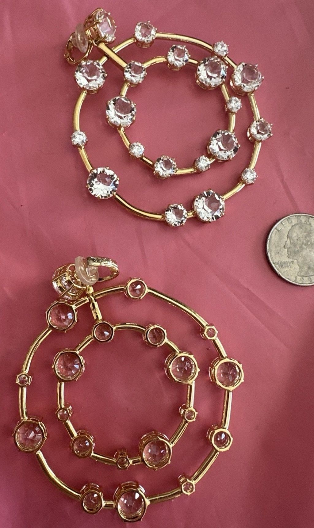 Swarovski Swarovski Signed Large Dangle Circles ClipOn Crystal Earring Size ONE SIZE - 7 Thumbnail