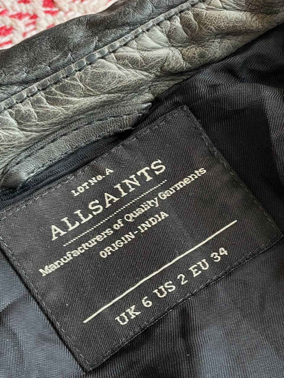 Allsaints AllSaints Grey Black Leather Biker Jacket Size XS / US 0-2 / IT 36-38 - 19 Thumbnail