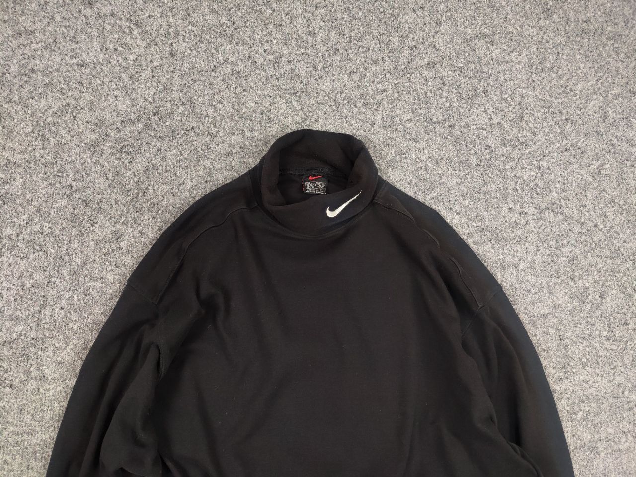 Nike Vintage 90's Nike Logo mock check Long sleeve sweatshirt Size US L / EU 52-54 / 3 - 2 Thumbnail