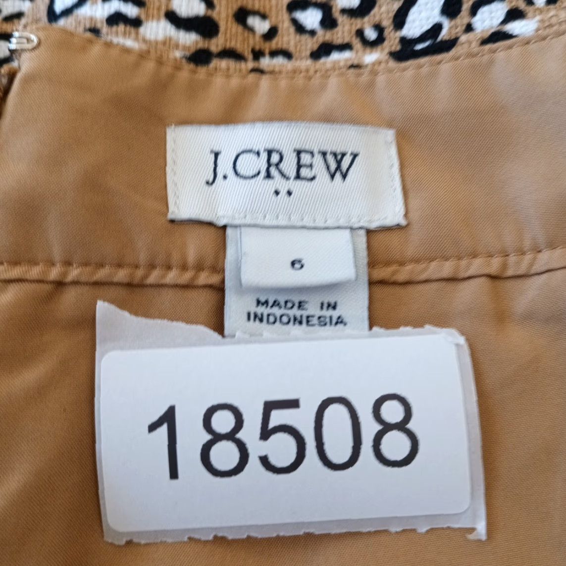 J.Crew J.CREW Skirt Knee Length Canvas Cotton Beige Animal Print Regular Size 6 Lined Slit Women High Searchability Size 28" / US 6 / IT 42 - 7 Thumbnail