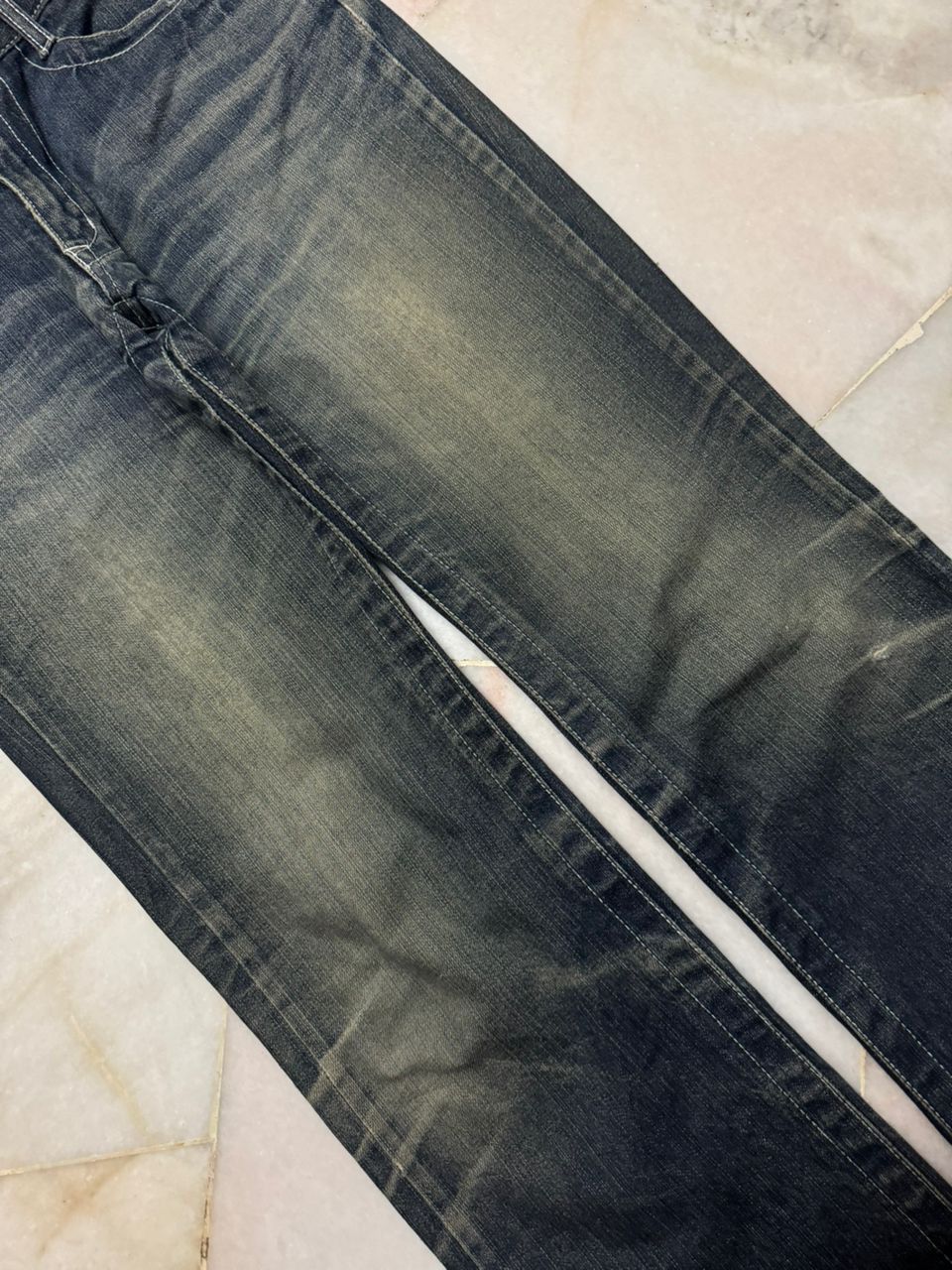 Flare💥Insane 90s Root three Rusty Mudwash Distress Dark Jean