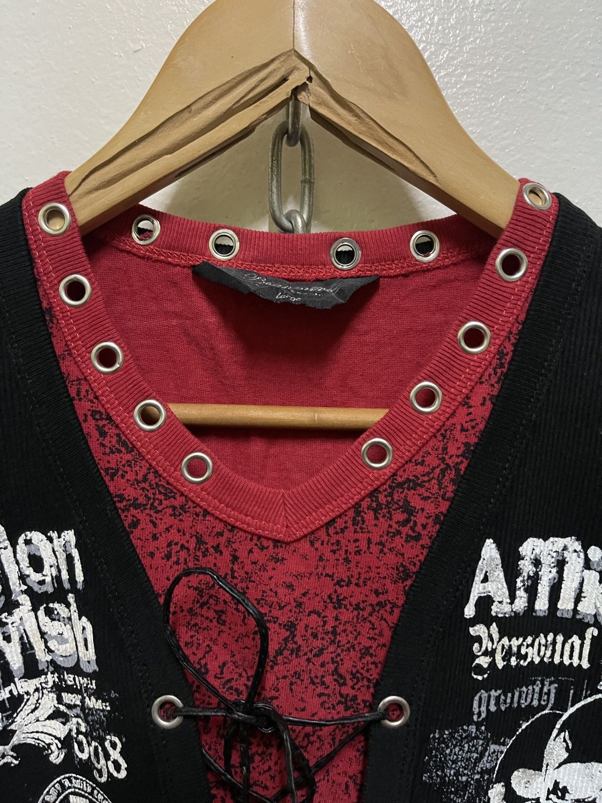 Japanese Brand Beaumere Lace Up Poem Punk T Shirt Size US L / EU 52-54 / 3 - 4 Thumbnail