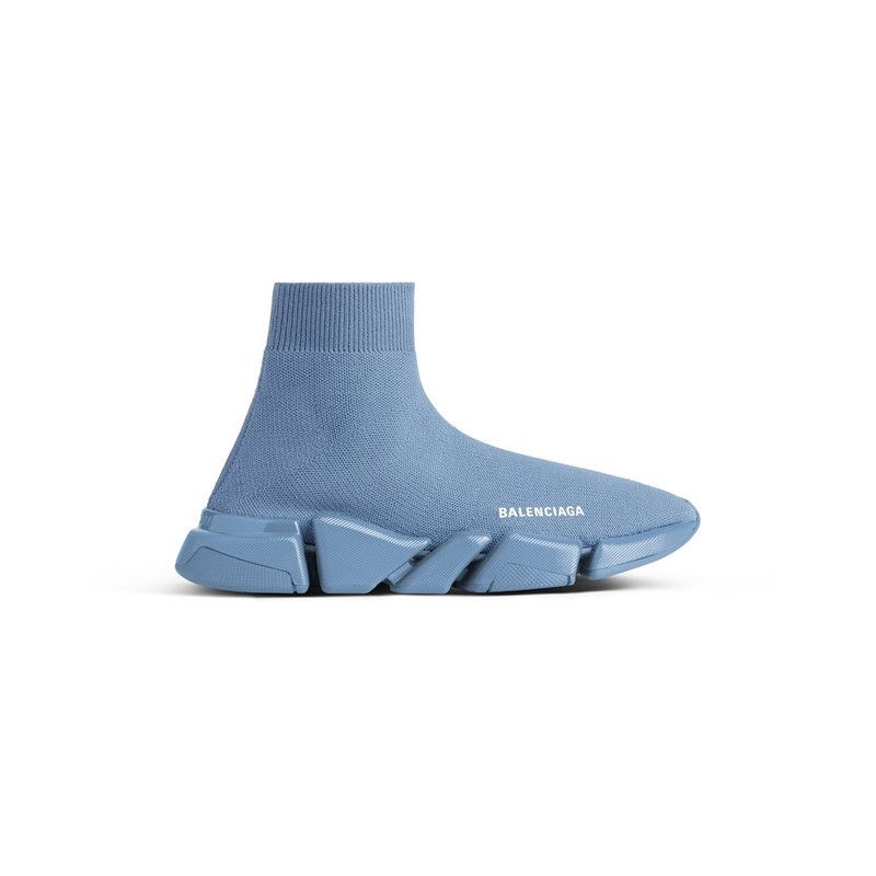 Balenciaga o1tr1nto0526 Speed 2.0 Recycled Knit Sneakers in Blue Size US 8 / EU 41 - 1 Thumbnail